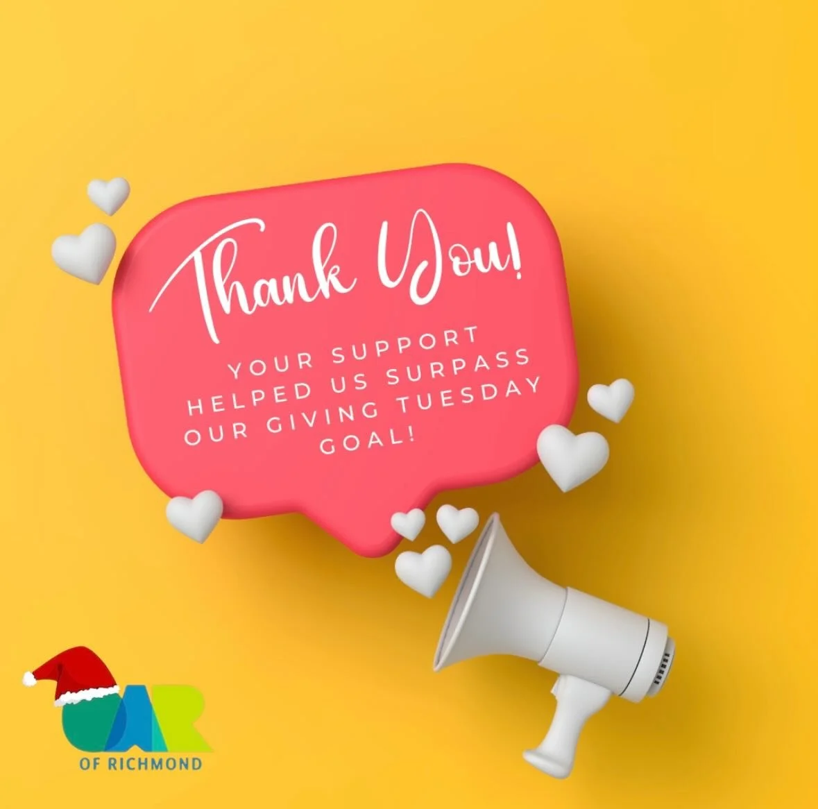 Thank you! Your support helped us surpass our Giving Tuesday goal! We appreciate each one of our supporters! #rva #reentrymatters