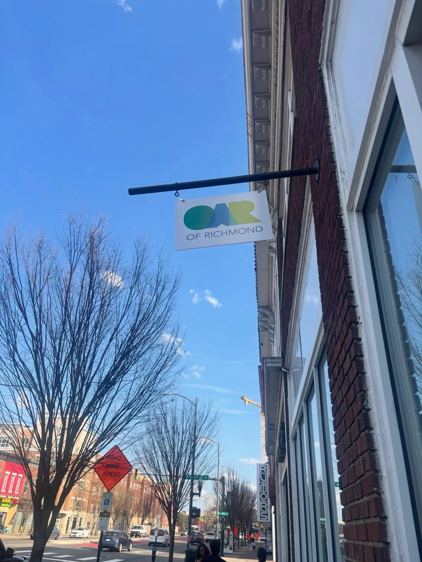 Signs are up and we had our first snow in our new building! We re-open Monday at 8:30 a.m. #rva #reentrymatters