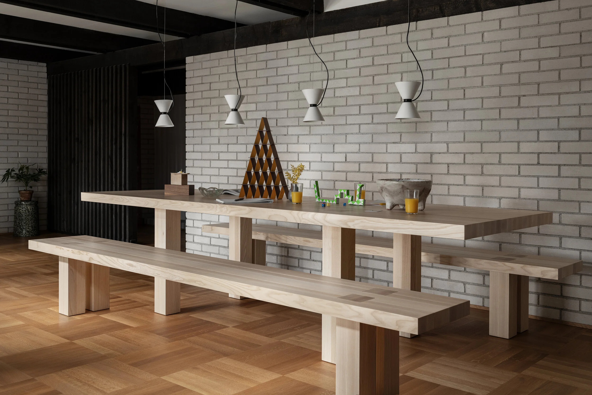 Max Lamb Table and Bench Set