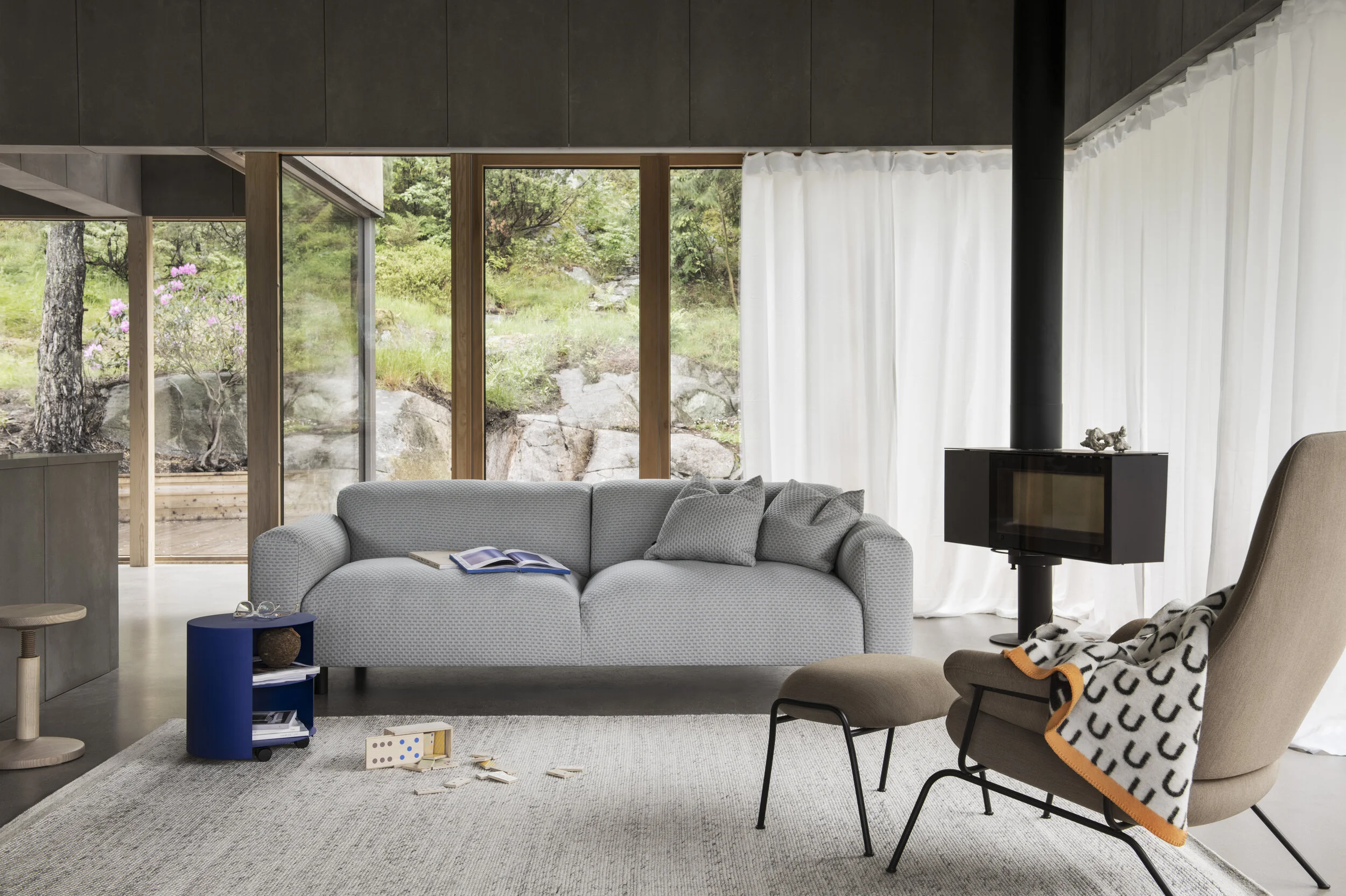 Koti Sofa, Hai Lounge Chair, Hide Storage and All Wood Stool