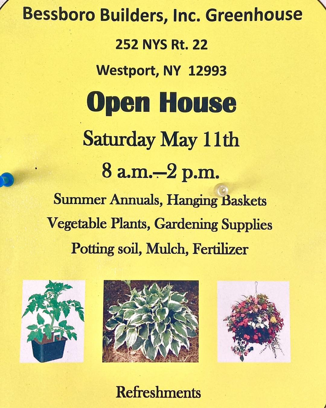 Come find everything you need to start your growing season at Bessboro Builders' open house this Saturday!
