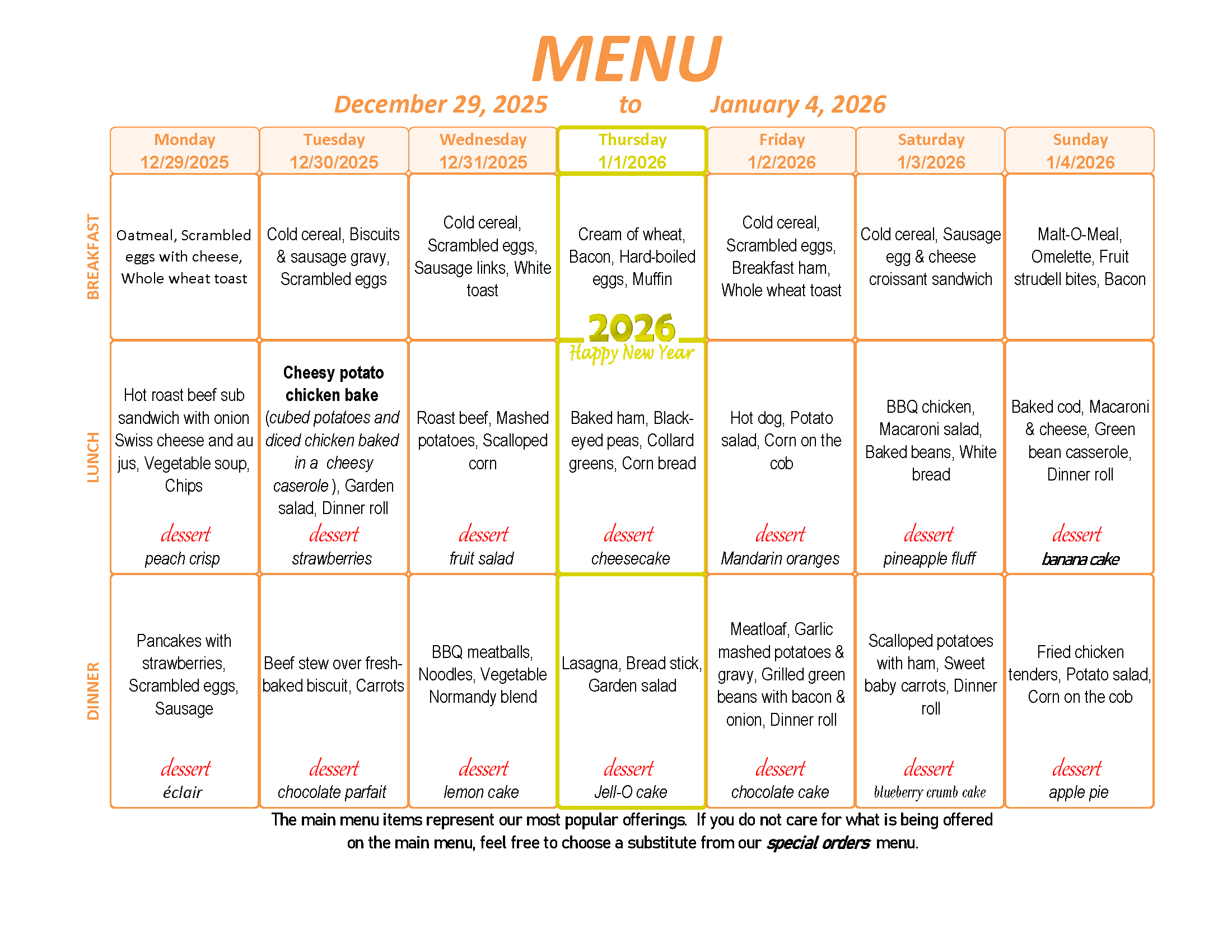 December 29 - January 4