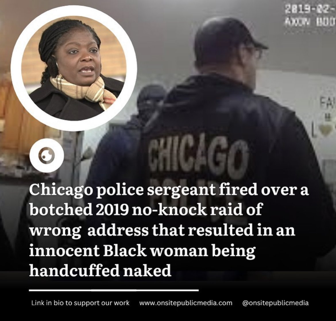 Chicago Police Sergeant Fired Over a Botcher No-Knock Raid-Handcuffed a Naked and Innocent Woman 