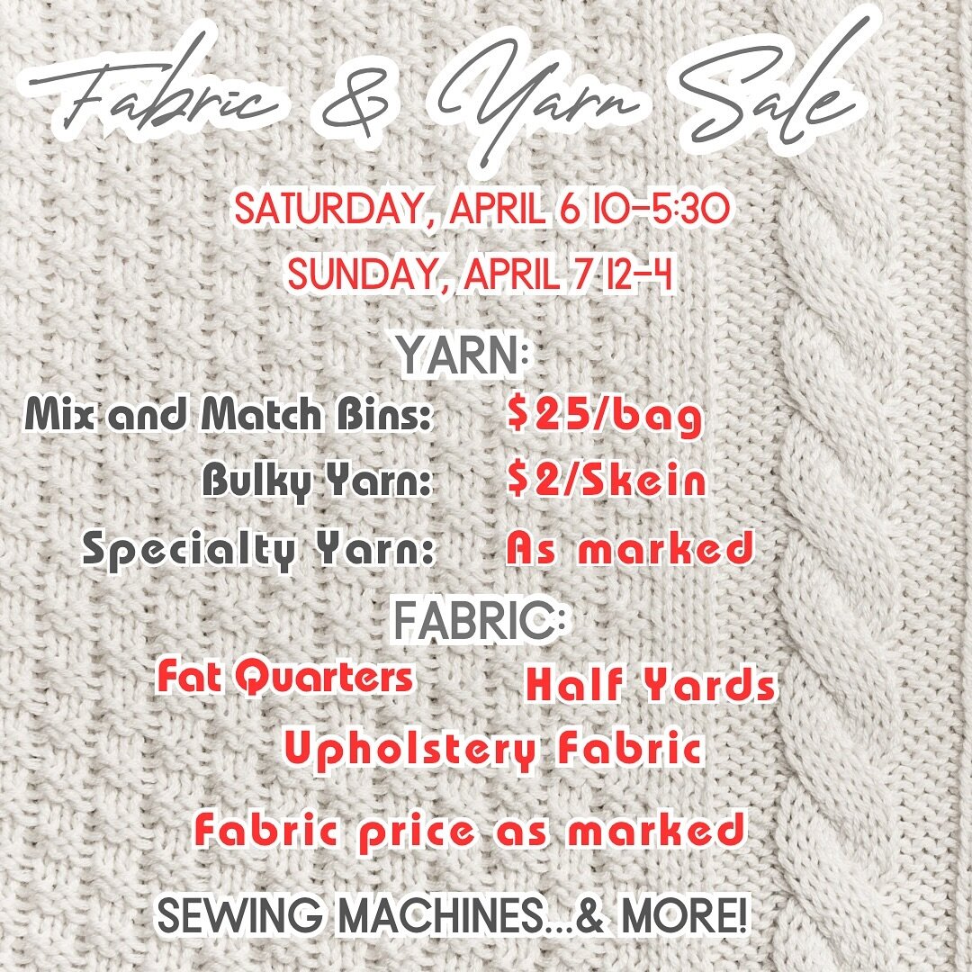 🧵✨ Get ready for a weekend of fabric and yarn heaven at Graffiti And Silk! Join us this Saturday and Sunday for our exclusive sale.
From yarn to thread, beginner sewing kits to pre-priced fabrics &ndash; we&rsquo;ve got everything you need to fuel y