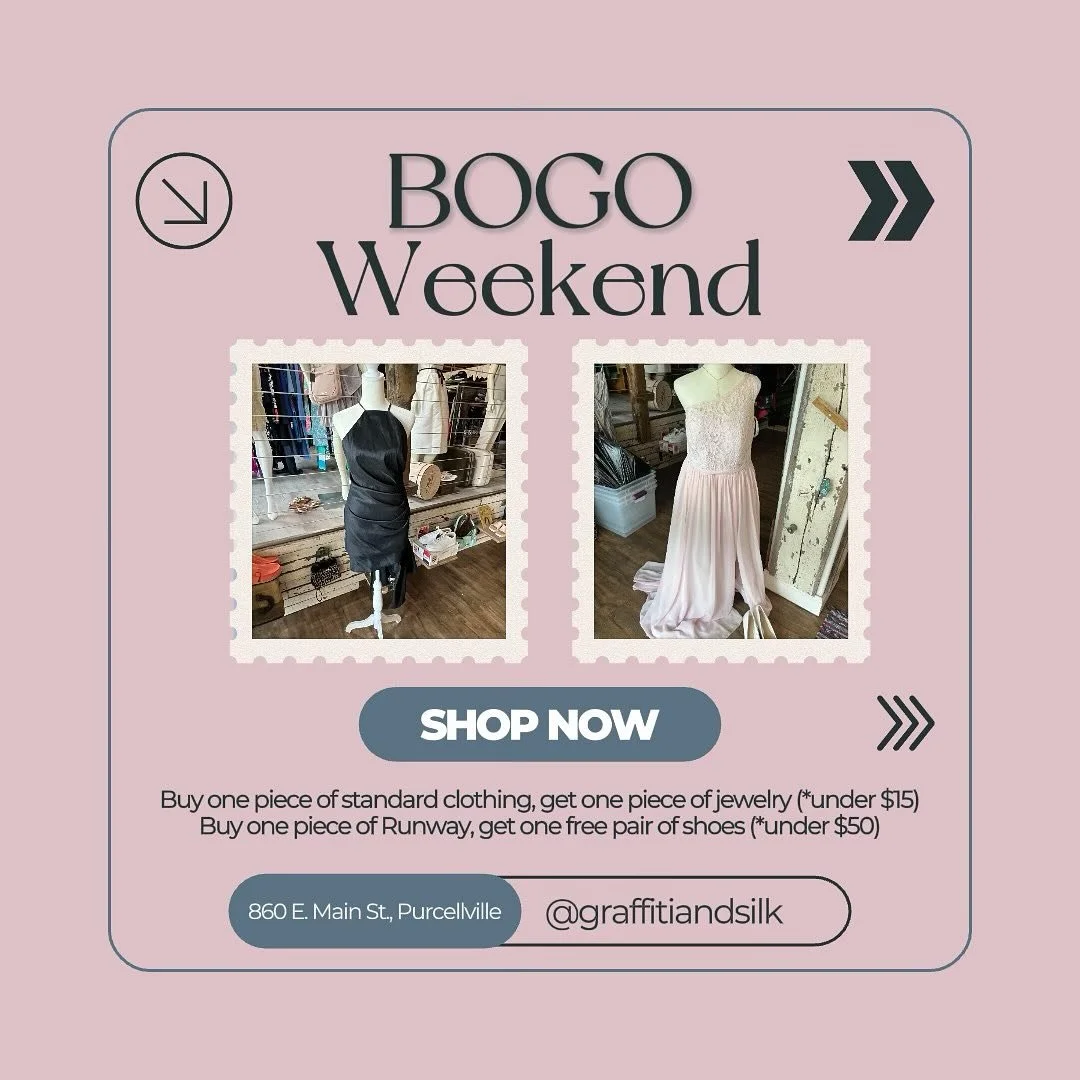 📣 Today&rsquo;s the last day of our BOGO Weekend Sale! Don&rsquo;t miss out on these amazing offers:

✨ Buy any standard item, and get a piece of jewelry under $15 FREE!
👢 Buy any runway item and get a FREE pair of shoes (under $50 value)!

We&rsqu