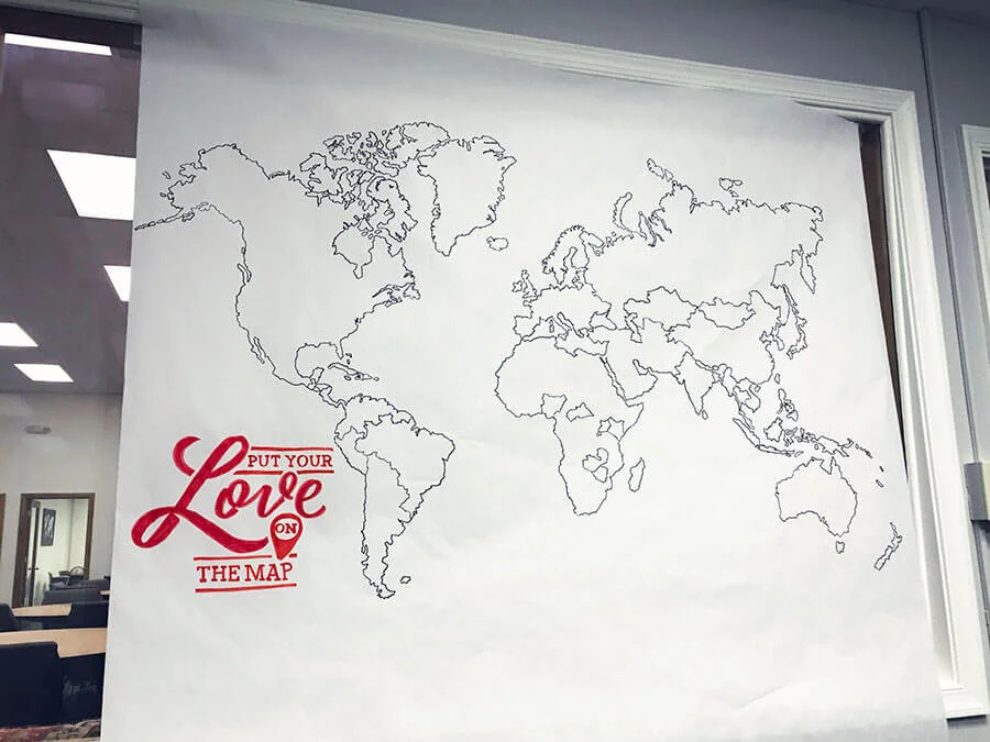 8 ft. x 5 ft. Hand Drawn Map