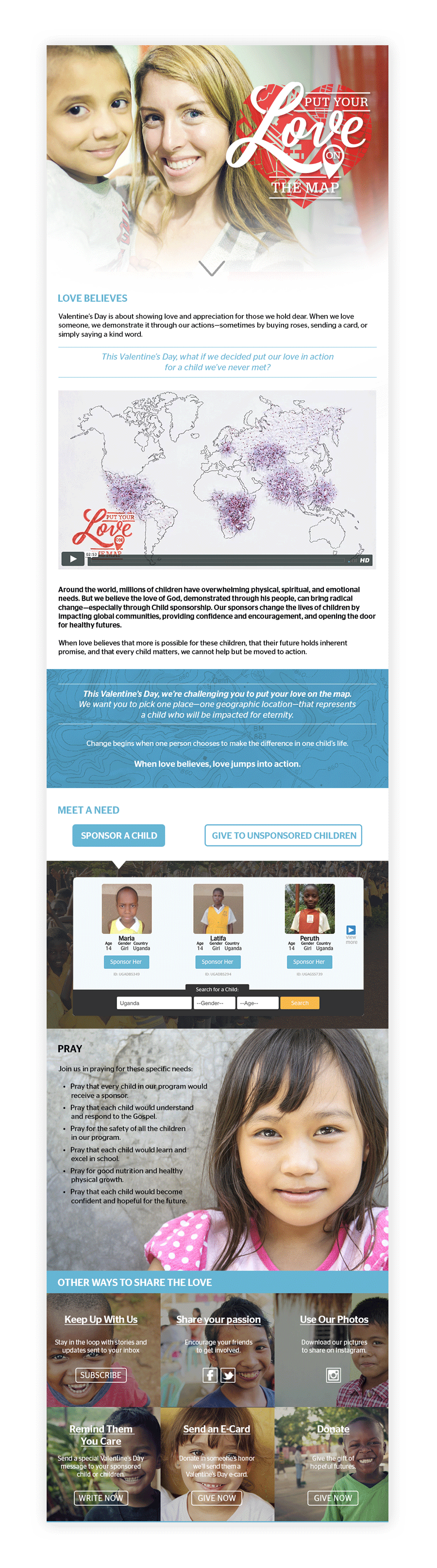 Love Believes Campaign Landing Page