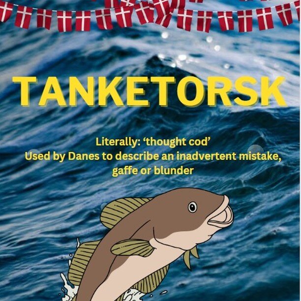 Scandi word of the week! #Danish 
Experienced a &quot;thought cod&quot; this year yet? 
🐟 ⚪🔴
Continue learning Danish with 
@citylit in 2024

⚪🔴Danish beginners, module 2 (suitable for near beginners): https://citylit.ac.uk/courses/danish-beginner