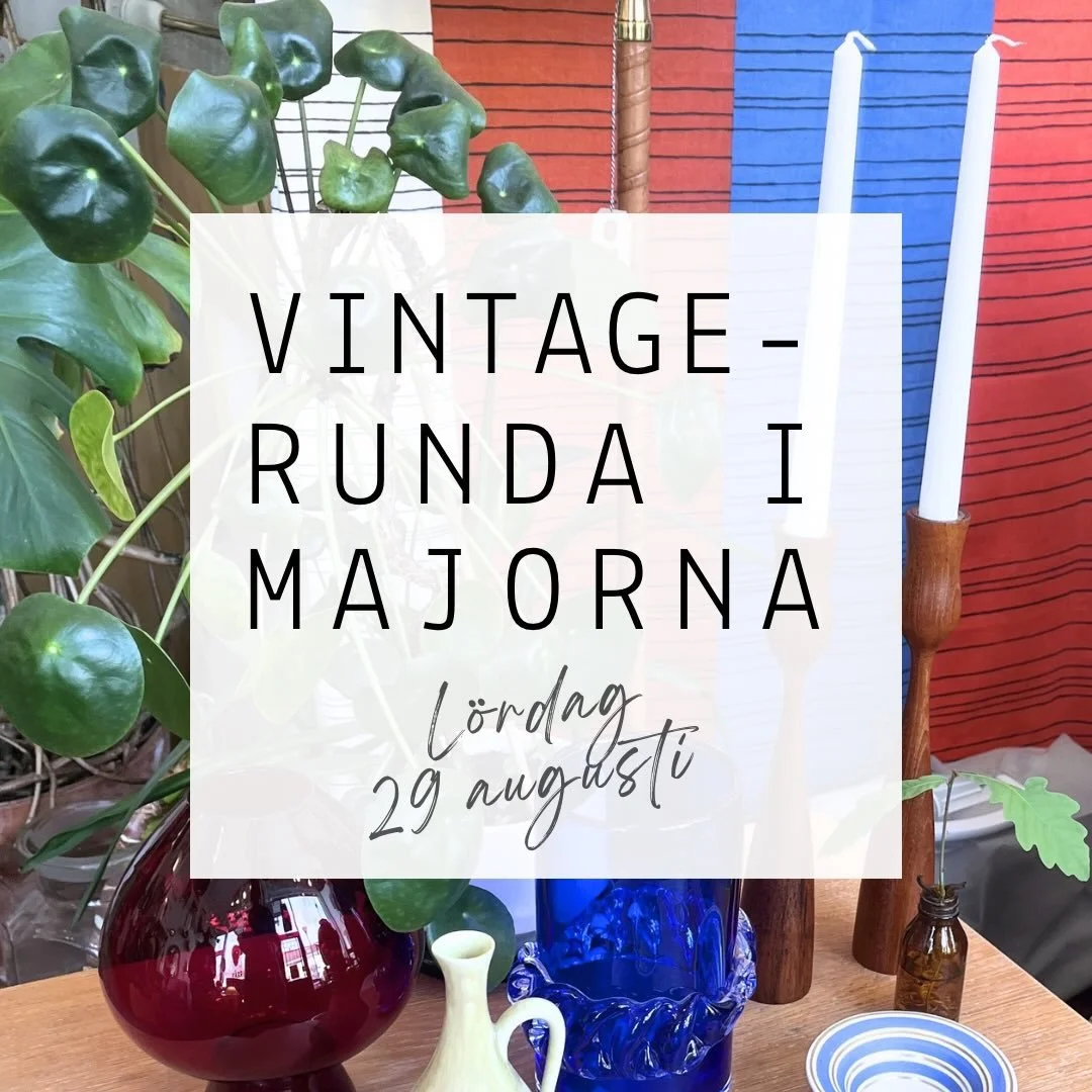 L&ouml;rdag 29 augusti!

Vi tar oss runt till fots, rundan tar ca 4 timmar inklusive paus f&ouml;r lunch. 

Detta ing&aring;r:
🐌 Bes&ouml;k i 6-10 utvalda second hand och vintagebutiker. Fint kurerat utbud med kl&auml;der, inredning, konst, sportpry