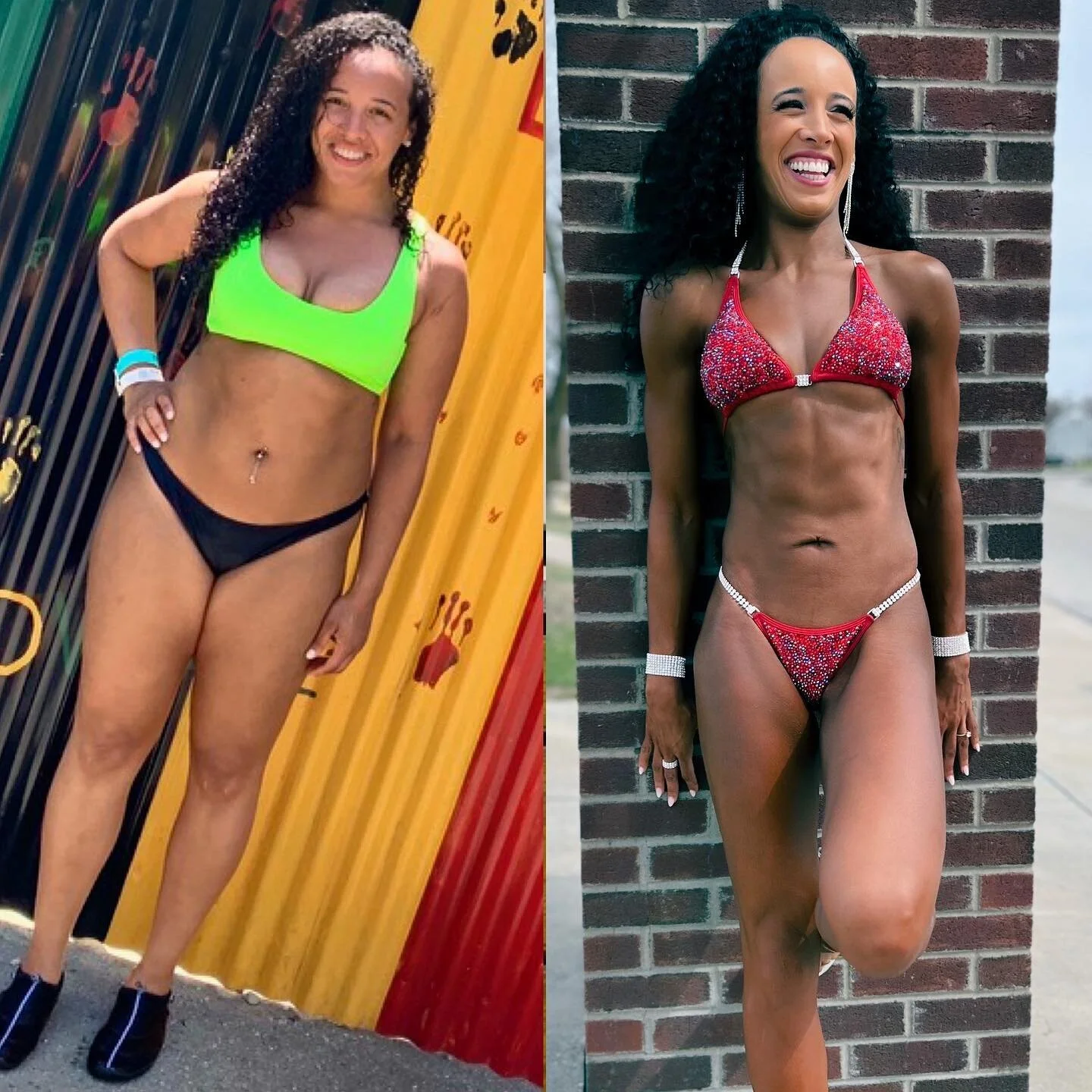 #transformationtuesday goes out to @team_dumbbellsndoughnuts client AND COACH @just.chloe.fit ❤️&zwj;🔥❤️&zwj;🔥

Chloe has been working HARD towards her goals with me for the last two years, and we&rsquo;re crush them all together!!

She&rsquo;s hea