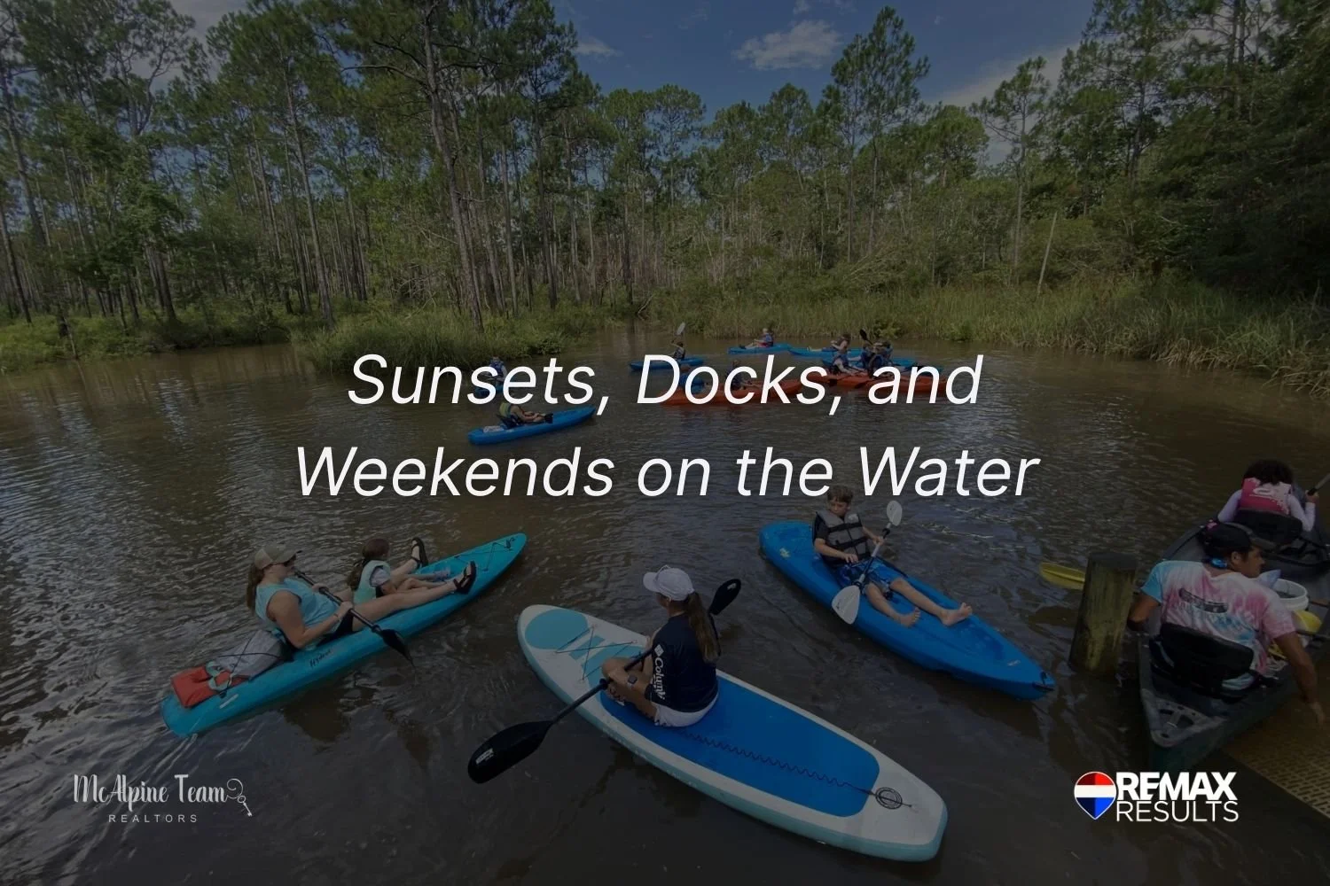 Residents kayaking and paddleboarding on Lake Norman showing everyday waterfront lifestyle