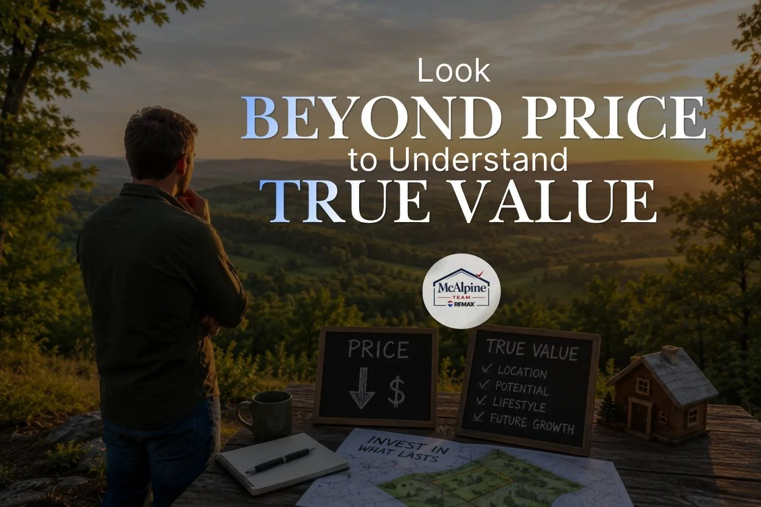 Lake Norman home buying graphic about looking beyond price to understand true value