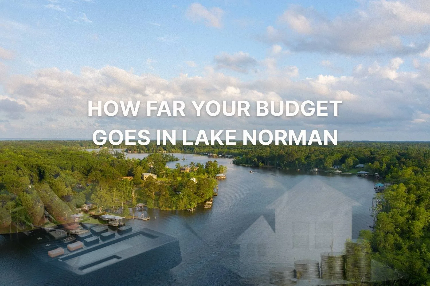 Lake Norman aerial view showing different homes representing how far a home budget goes in the area