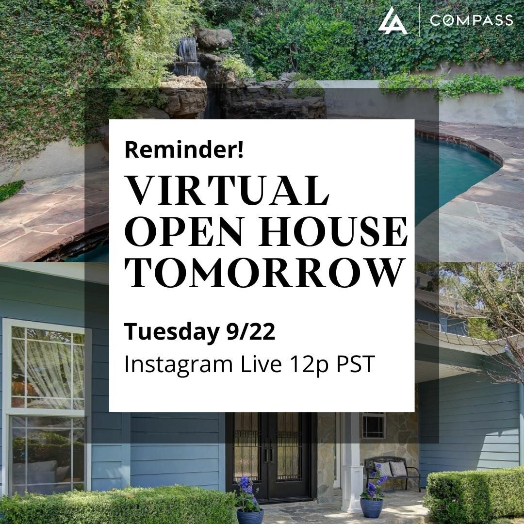 Mark your calendars! Tomorrow at noon I am going live here on IG to show you inside 11737 Sunshine Terrace, a custom-built home in Studio City.⁠
⁠
Visit the link in my bio to RSVP &amp; learn more!⁠
