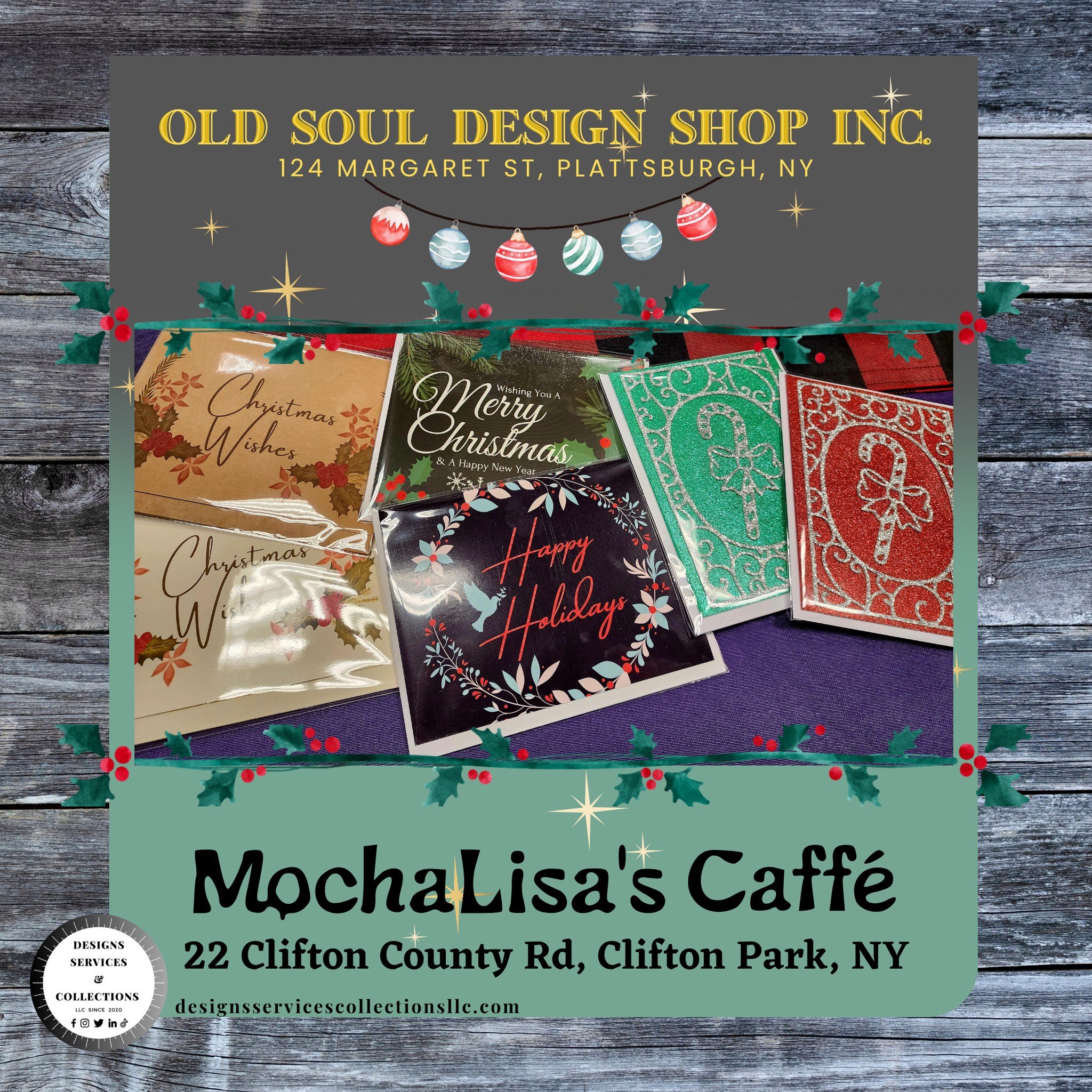 Tie in your gift with a card! Available at Old Soul Design Shop Inc and @mochalisascaffe