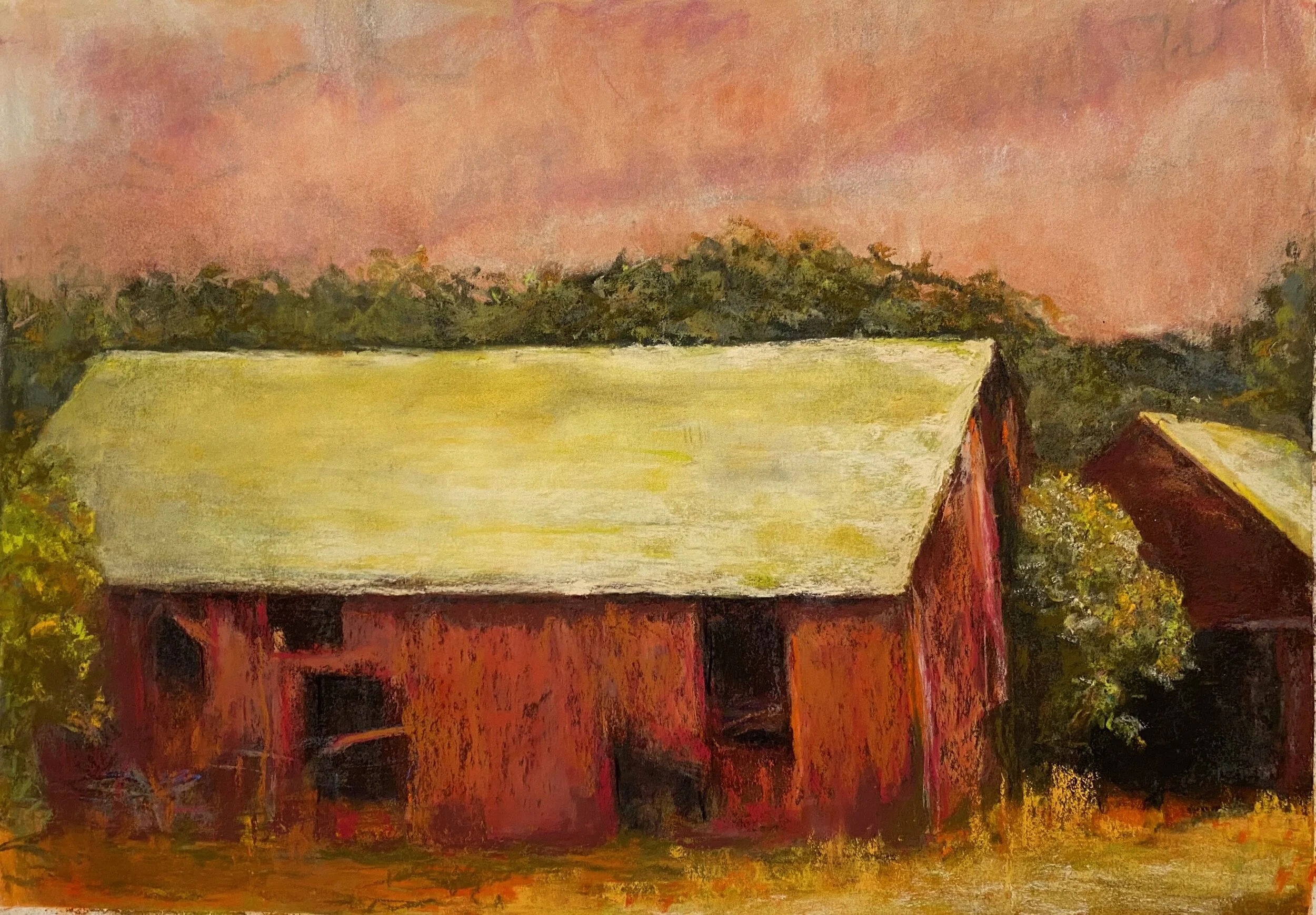 Red Barn: Pastel, 22x17 Private Collection