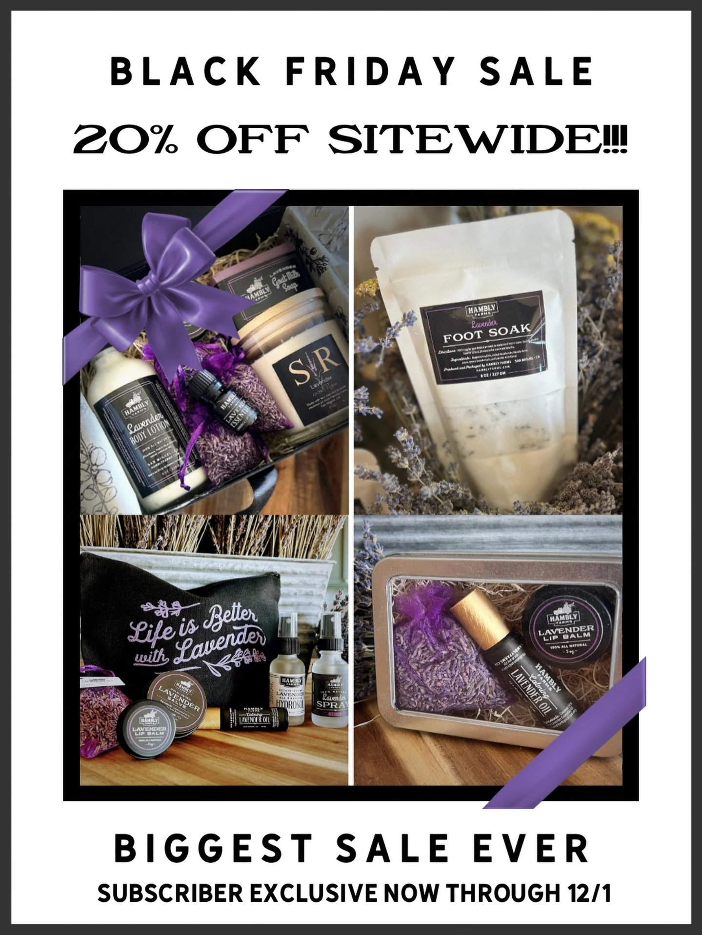 ✨ Black Friday is HERE and so is our biggest sale of the year! ✨

This weekend only, tap the link in bio to join our email list and you&rsquo;ll automatically get a code to your inbox for you to enjoy:

💜 20% OFF sitewide (yes, ALL your favorites!)
