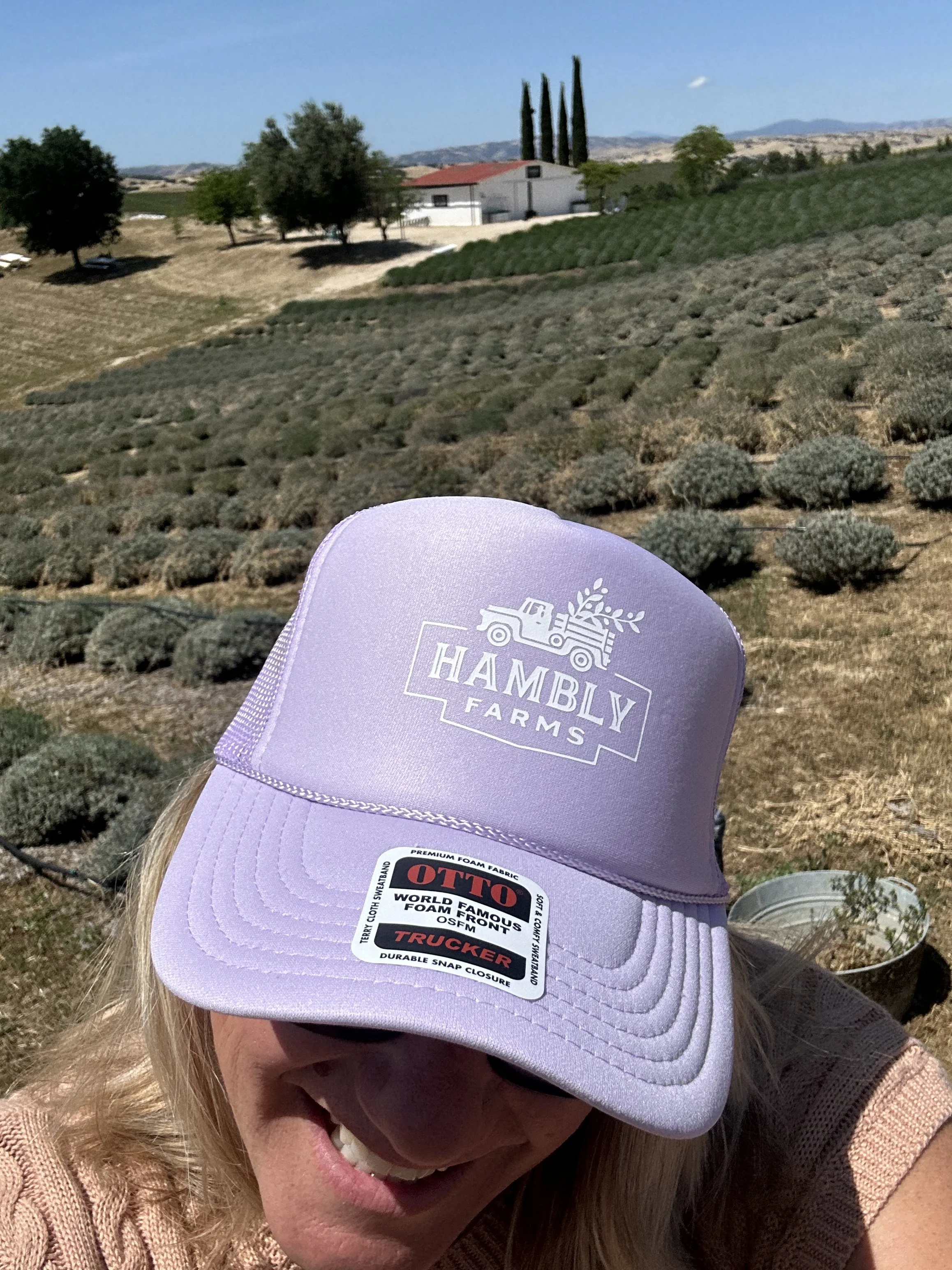 Hambly Farms Hat came for the lavender and stayed for the goats