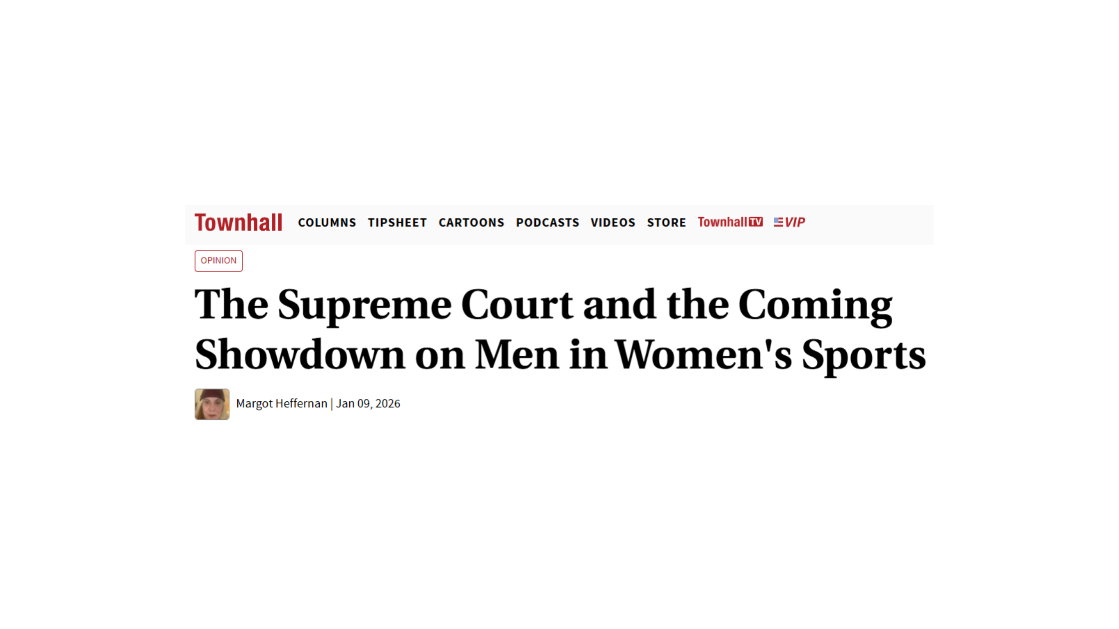  the Coming Showdown on Men in Women's Sports by WoLF Vice President 