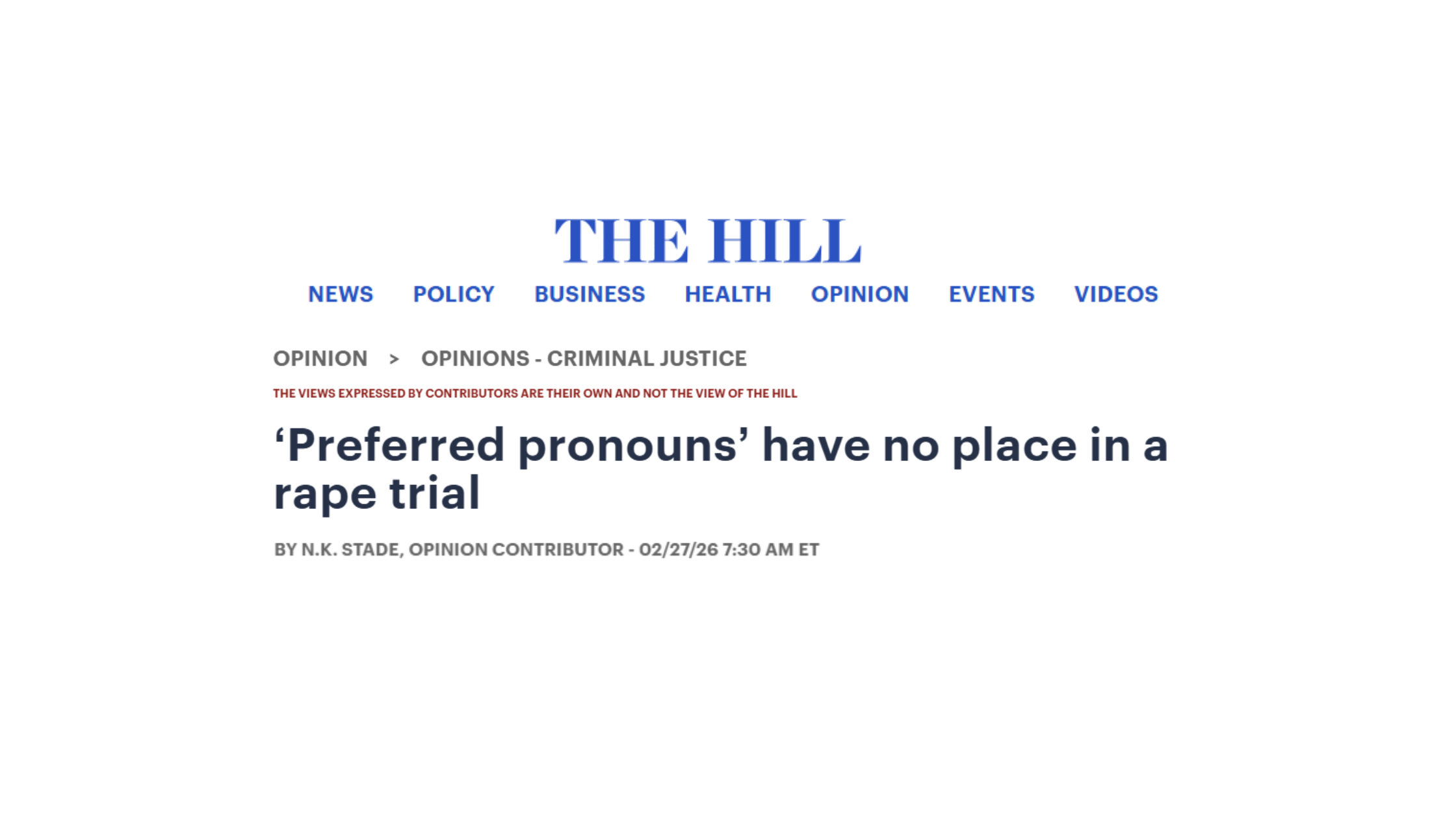 ‘Preferred pronouns’ have no place in a rape trial 