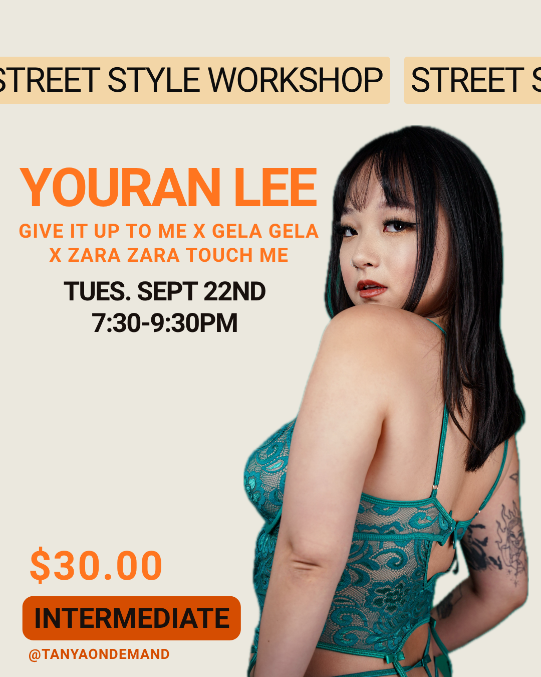 Street Style with Youran Lee (Tues Sept 22nd, 7:30pm)