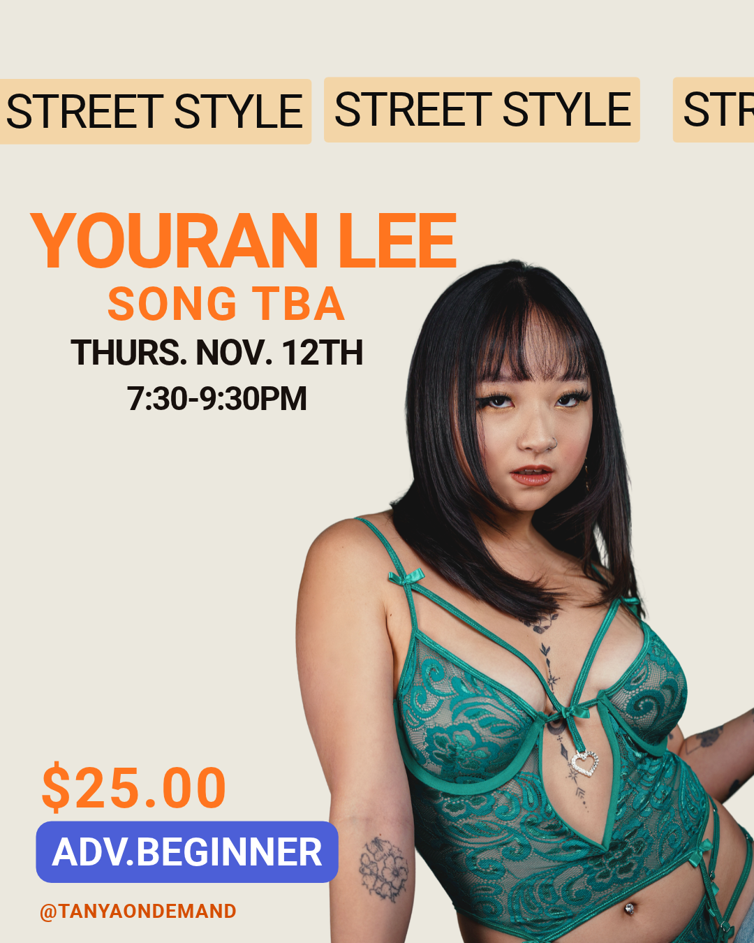 Street Style with Youran Lee (Thurs Nov 12th, 7:30pm)
