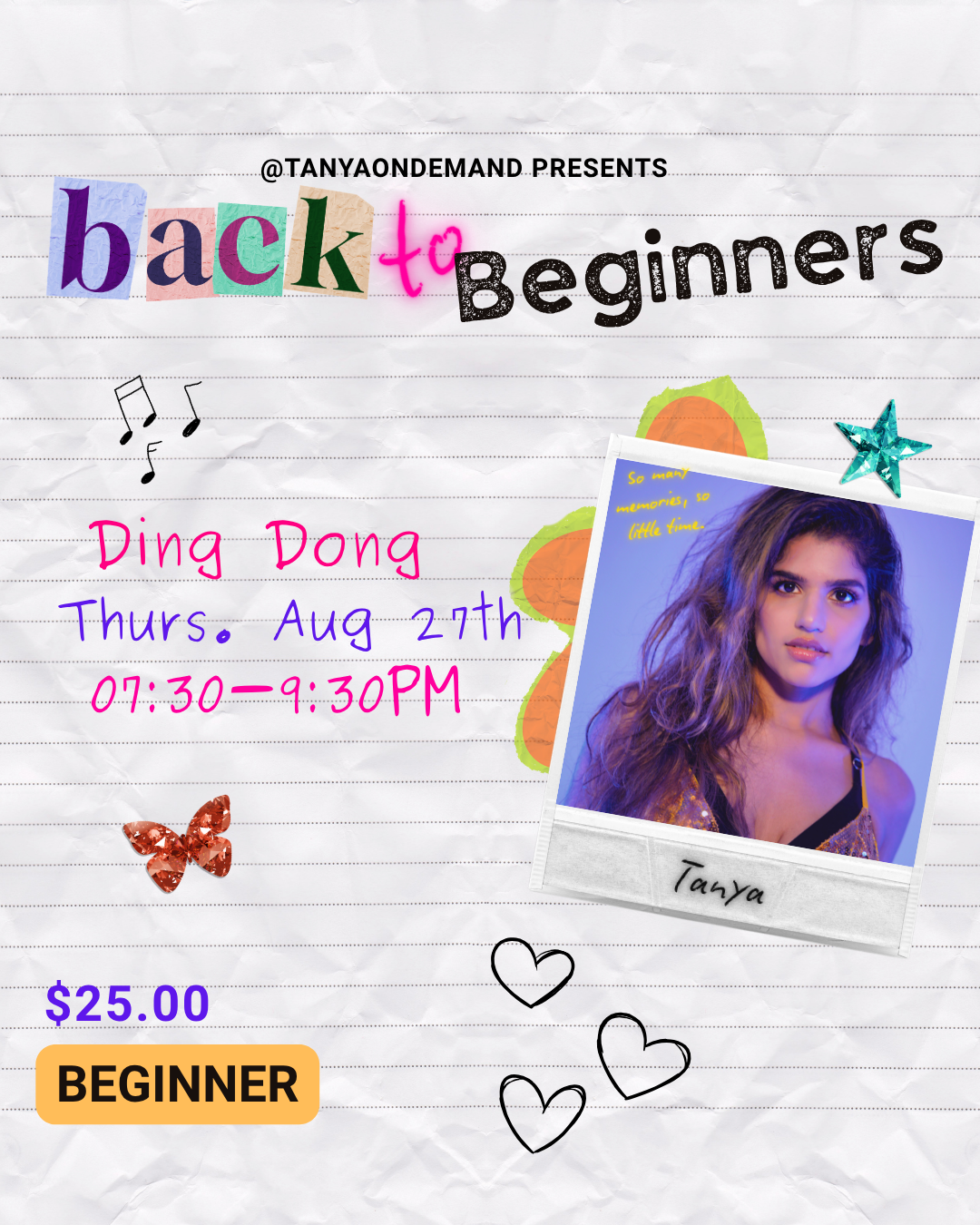 Ding Dong Round 2, Beginners with Tanya Thanawalla (Thurs Aug 27th, 7:30pm-9:30pm)