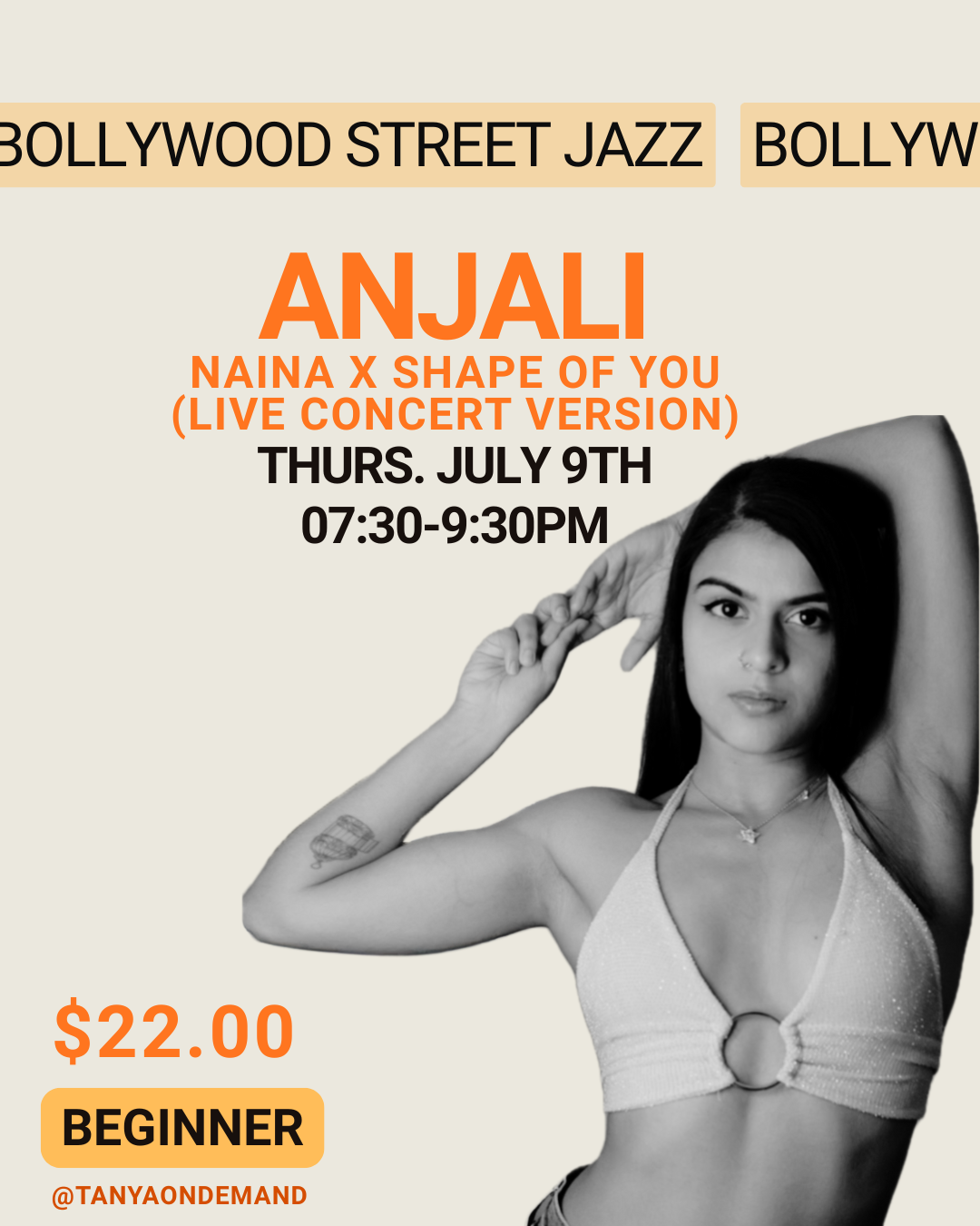Beginners with Anjali (Thurs July 9th, 7:30pm-9:30pm)