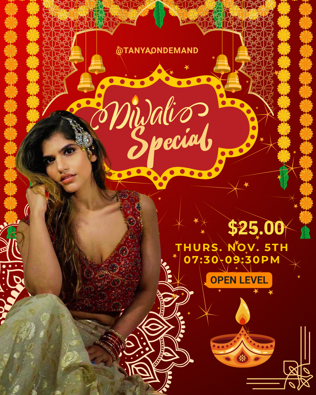 Diwali with Tanya Thanawalla (Thurs Nov 5th, 7:30pm-9:30pm)