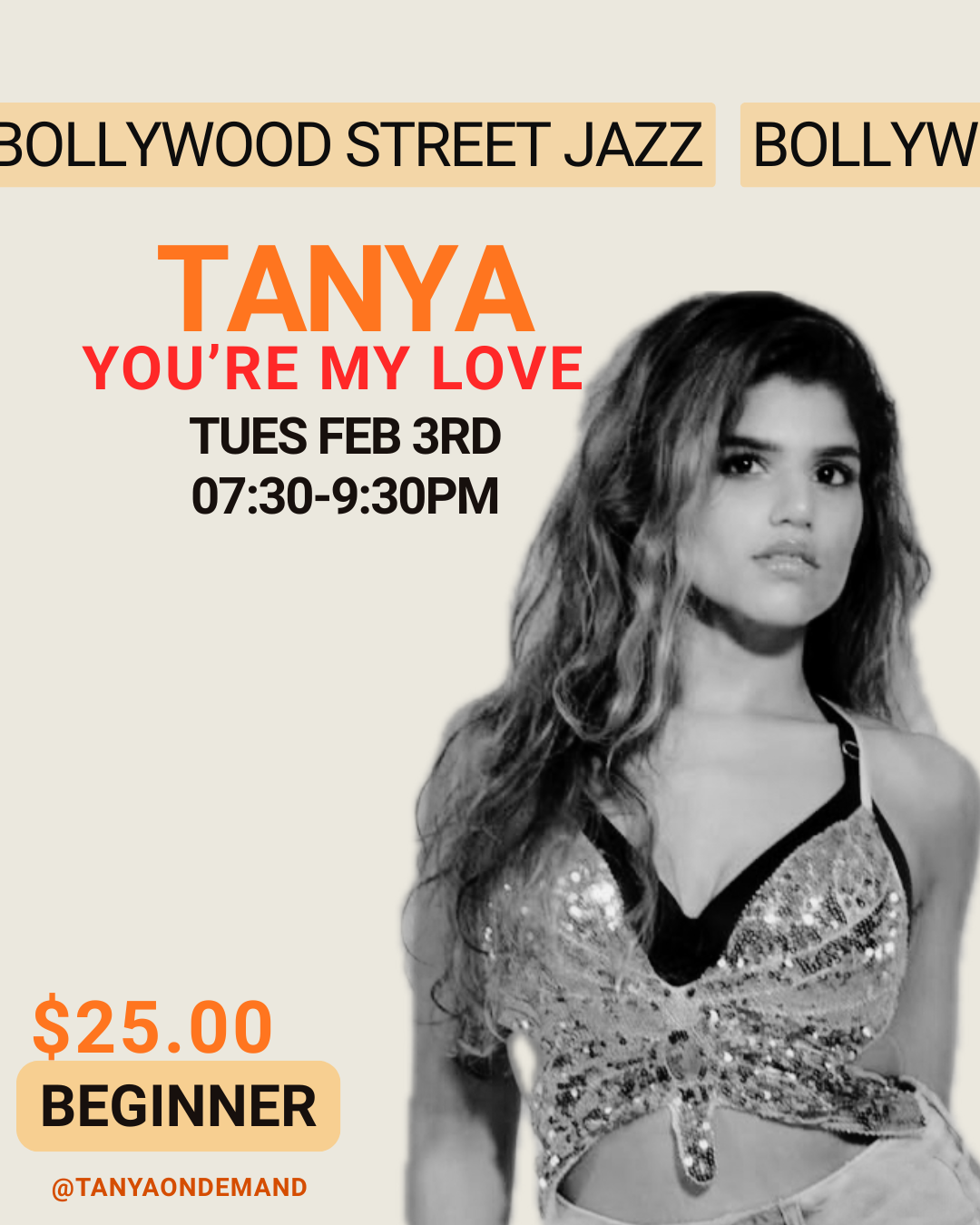 Beginners with Tanya Thanawalla (Tuesday Feb 3rd, 7:30pm-9:30pm)
