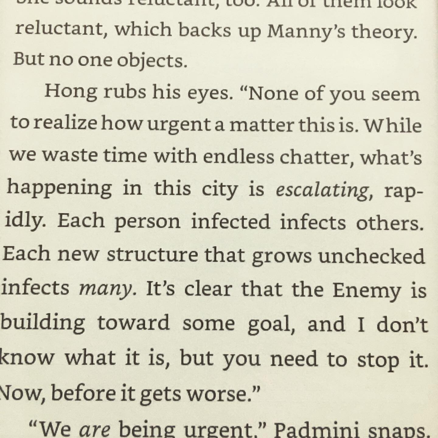 &ldquo;While we waste time with endless chatter...each person infects others.&rdquo; The City We Became, by NK Jemisin.  The OPC&rsquo;s Beloved Book Community has been reading this book and having our minds blown by this brilliant afrofuturist call 