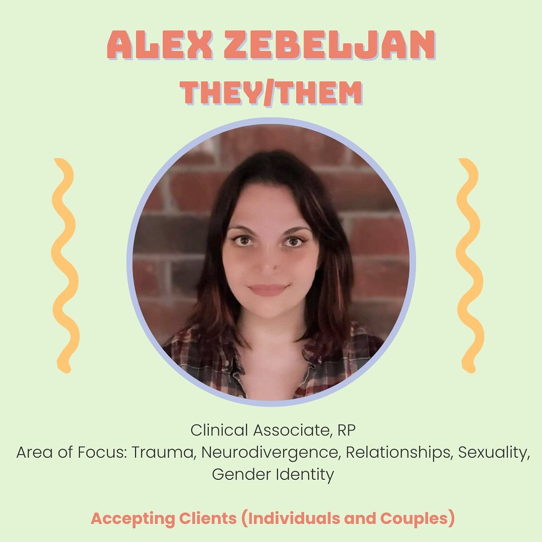 Super excited to announce that our Clinical Associate (and administrative assistant) Alex Zebeljan (they/them) has officially transferred to the RP category of CRPO registration! Alex has been such an integral member of our team, and we couldn&rsquo;