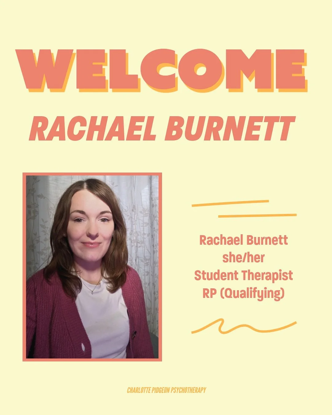 Introducing Rachael (she/her), our new Student Therapist offering low-cost sessions as of September 1, 2025!

&ldquo;As a queer-identifying psychotherapist, it is important for me to uphold culturally-competent and anti-oppressive values. To me, this