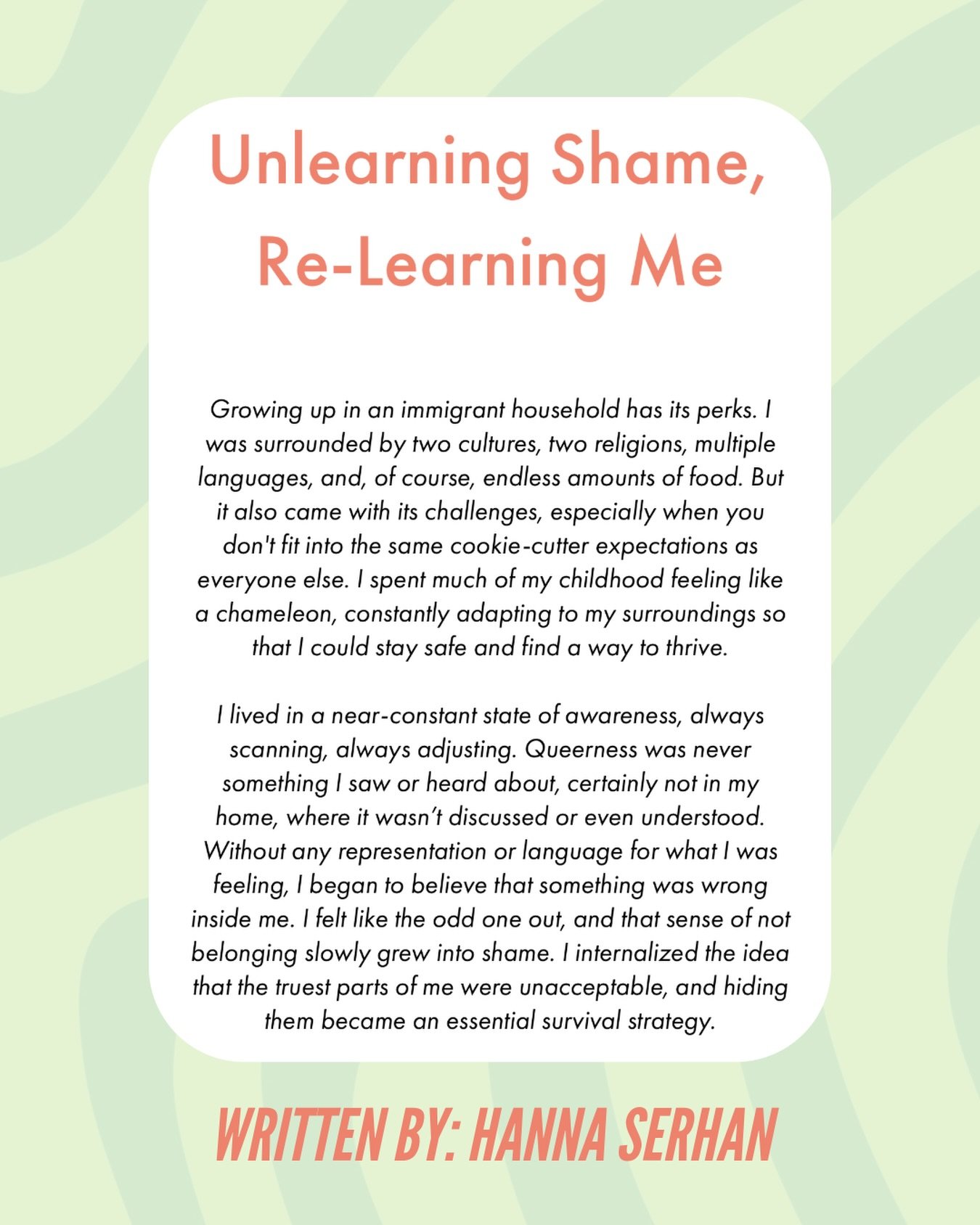 Many of us queer folks know the feeling of shame all too well. This week on Good Thinking, our Clinical Associate Hanna shares the vulnerable story of her experience growing up with shame, and highlights how she managed combat this feeling to re-disc