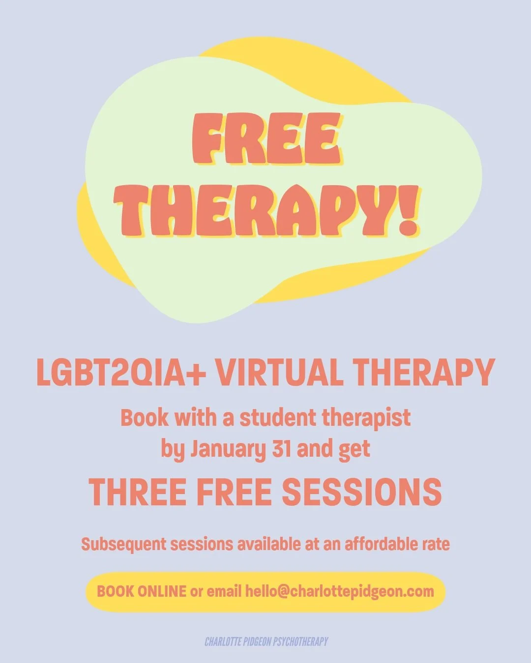 &lsquo;Tis the season for FREE THERAPY!

We are super excited to share that our FREE THERAPY promotion is officially BACK! Until January 31, 2026, Book with one of our student therapists, Marrielle or Justine, and receive your first THREE SESSIONS fo