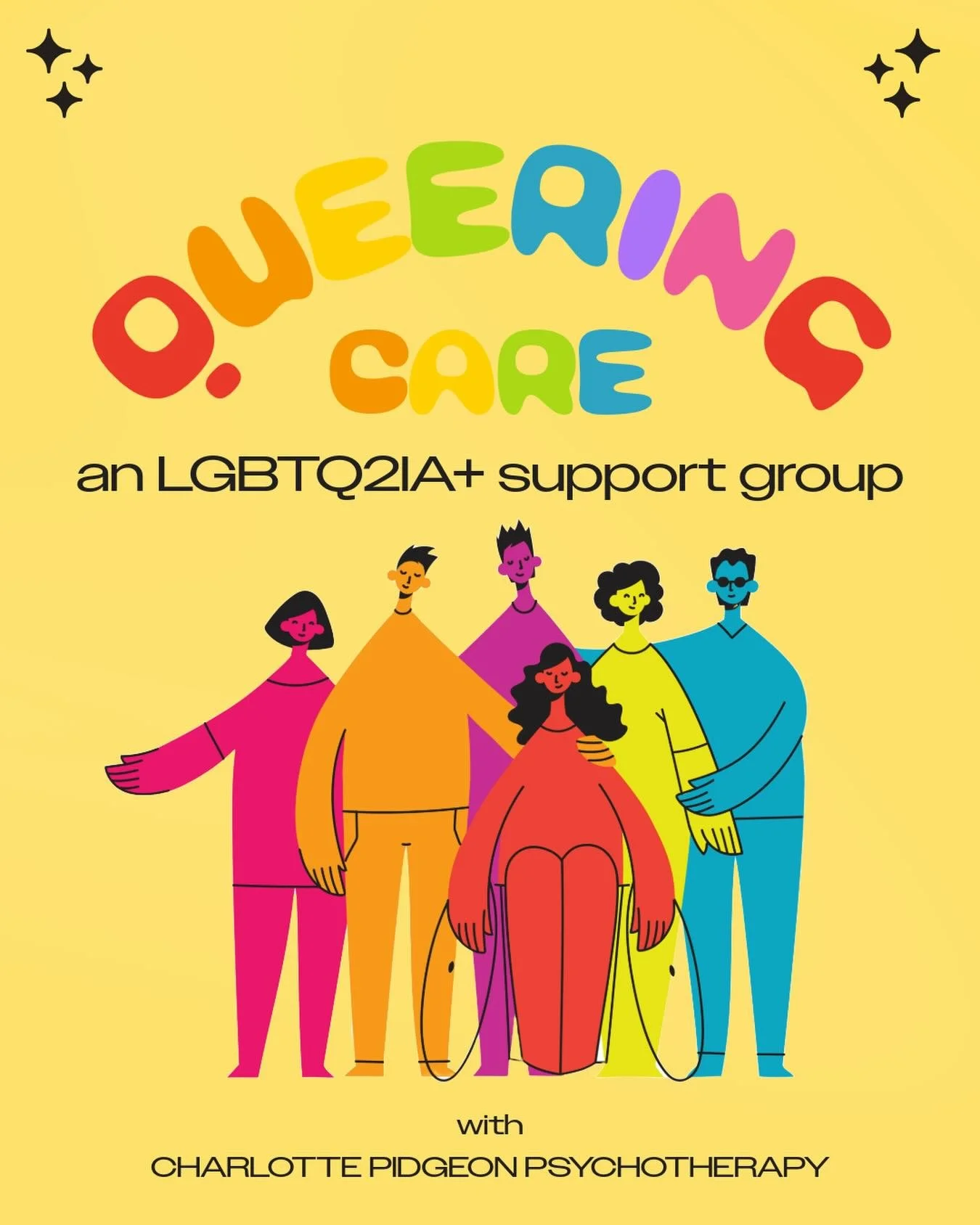super excited to introduce Queering Care, an LGBTQ2IA+ virtual group, starting this June!

this 6-week group will be a safe and supportive space for queer folks to gather, focusing on themes such as queer care, community, and identity. 

if you&rsquo