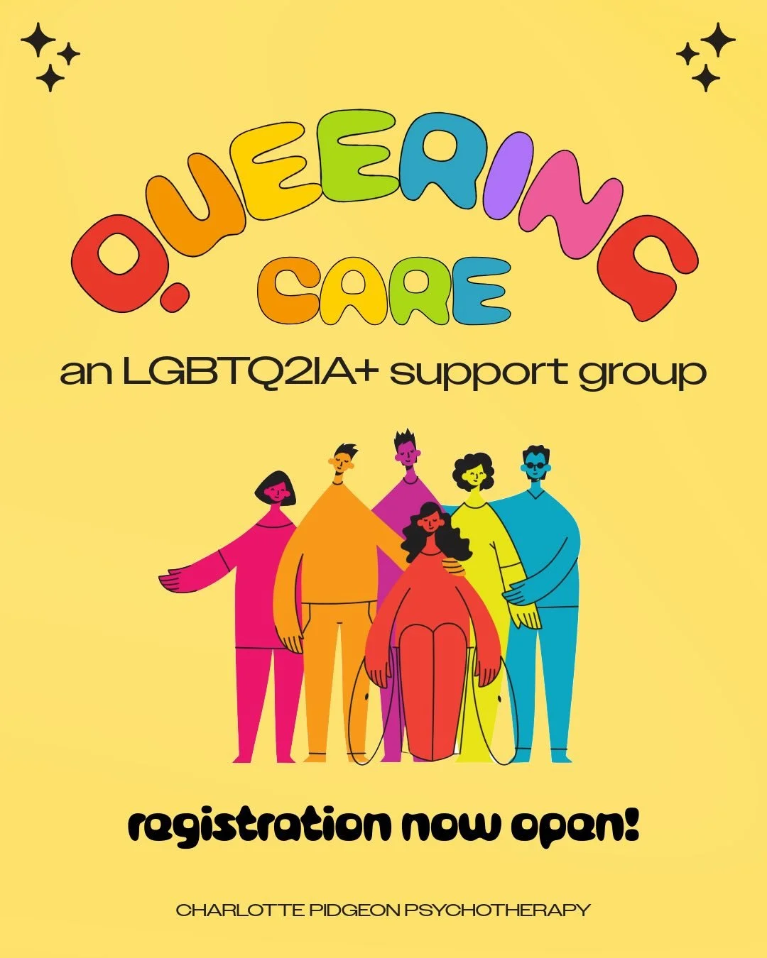 ✨REGISTRATION OPEN✨

We are super excited to announce that registration for our Queering Care LGBTQ2IA+ Support Group is now OPEN! Please register online at the link in bio, or email emily@charlottepidgeon.com to learn more. 

Queering Care is a 6-we