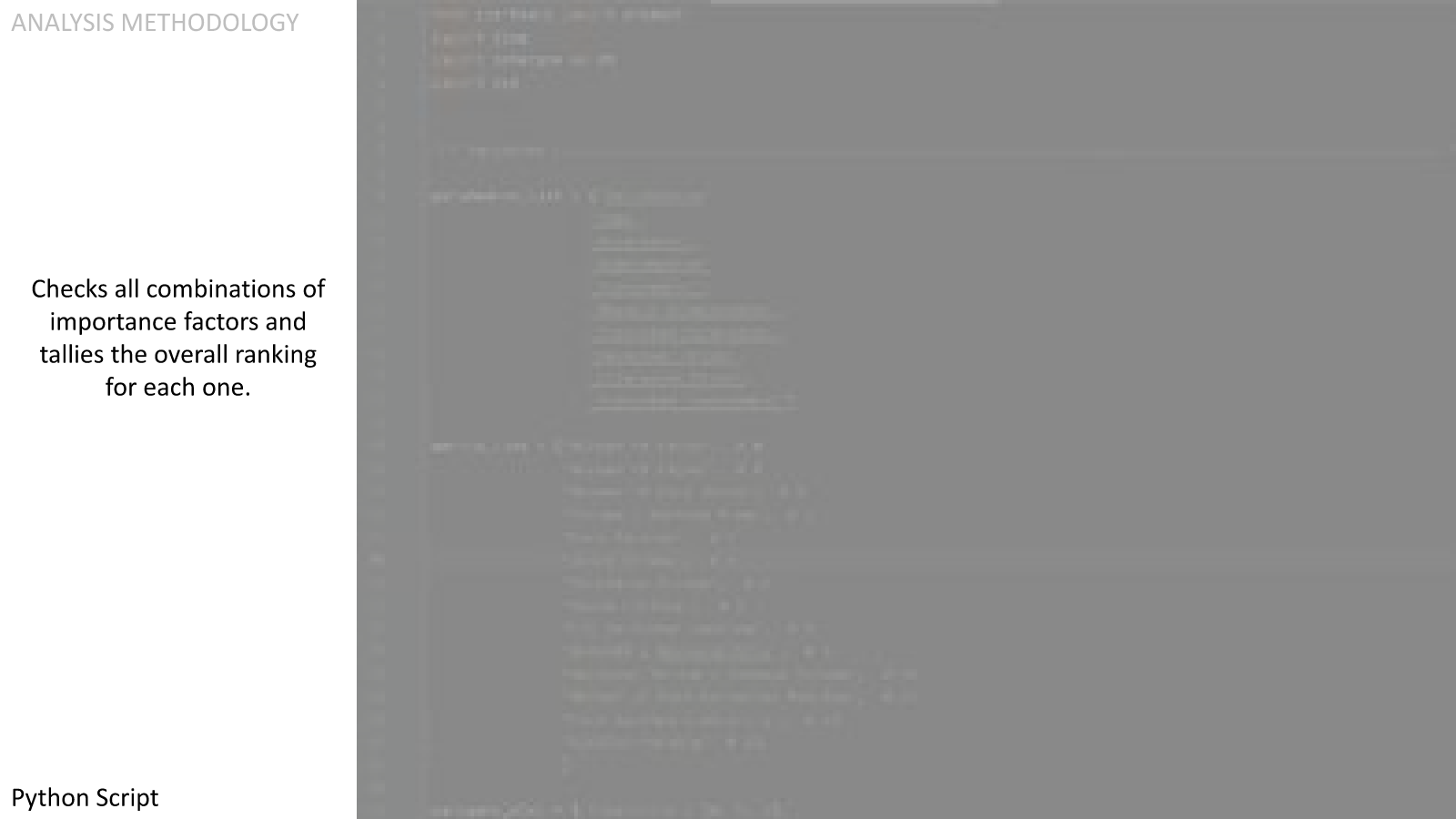  So I wrote a Python script to test all the combinations of importance levels up to (5) levels of importance; this took nearly (6) days to run. Some of you might ask, "why not (6) levels of importance?" And to that I say, an analysis of (6) levels wo