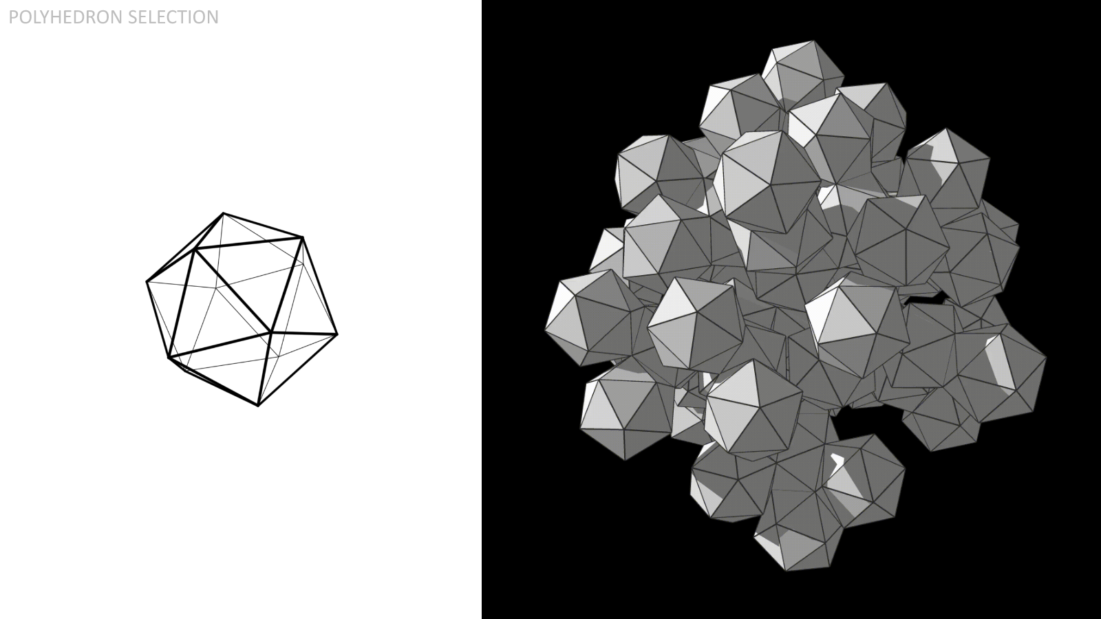  The Icosahedron, composed of (20) regular triangles. 