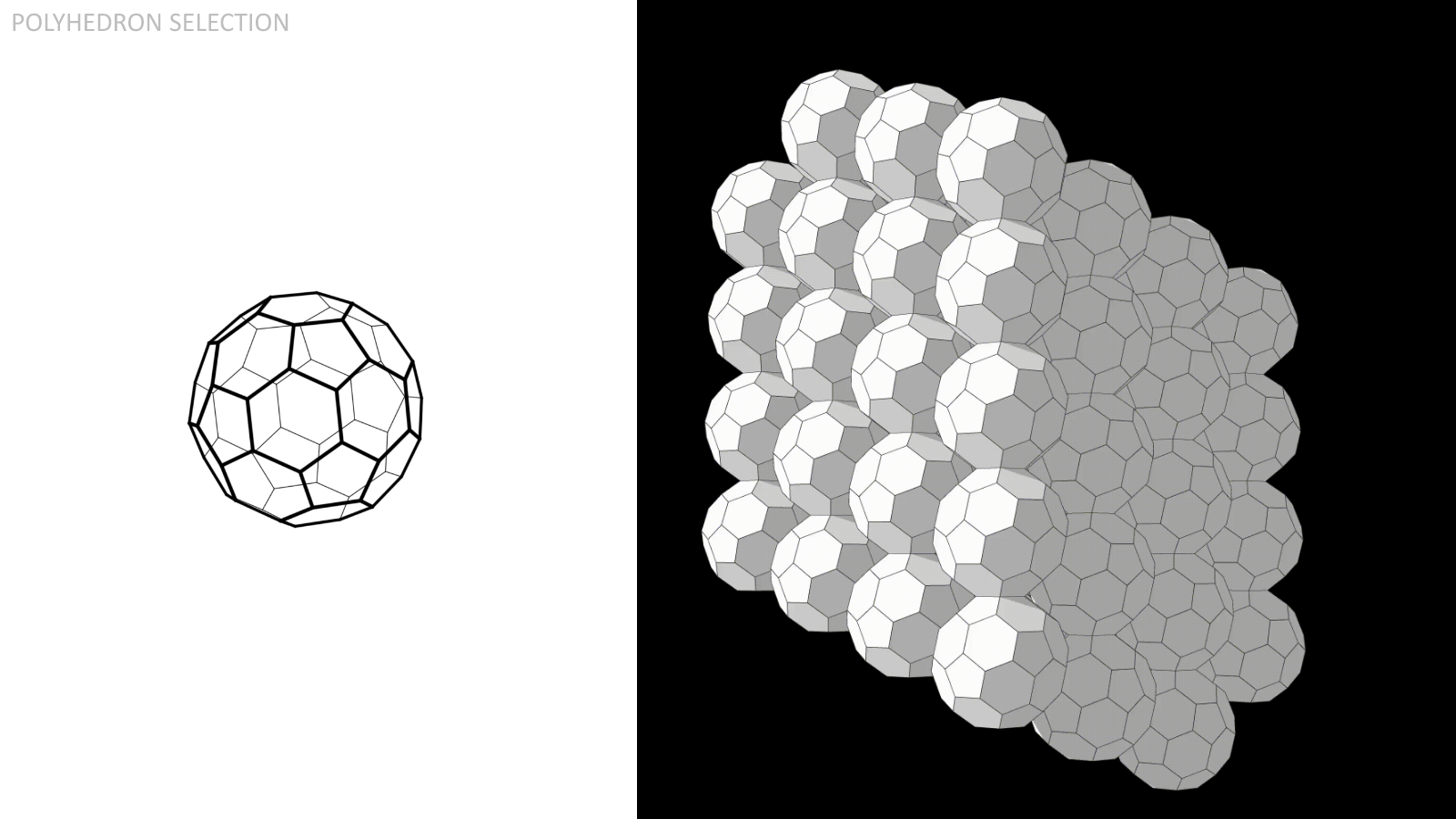  And finally the Truncated Icosahedron, composed of (20) regular hexagons and (12) regular pentagons. 