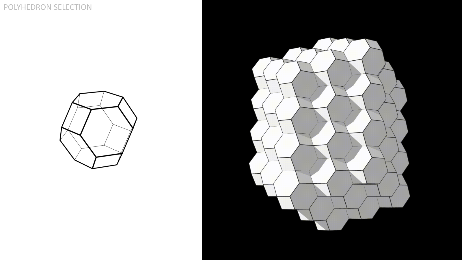  The Truncated Octahedron, composed of (8) regular hexagons and (6) squares. 