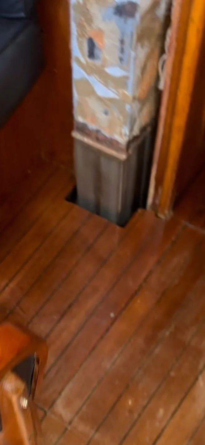 Mast step replacement shown here with covers removed.