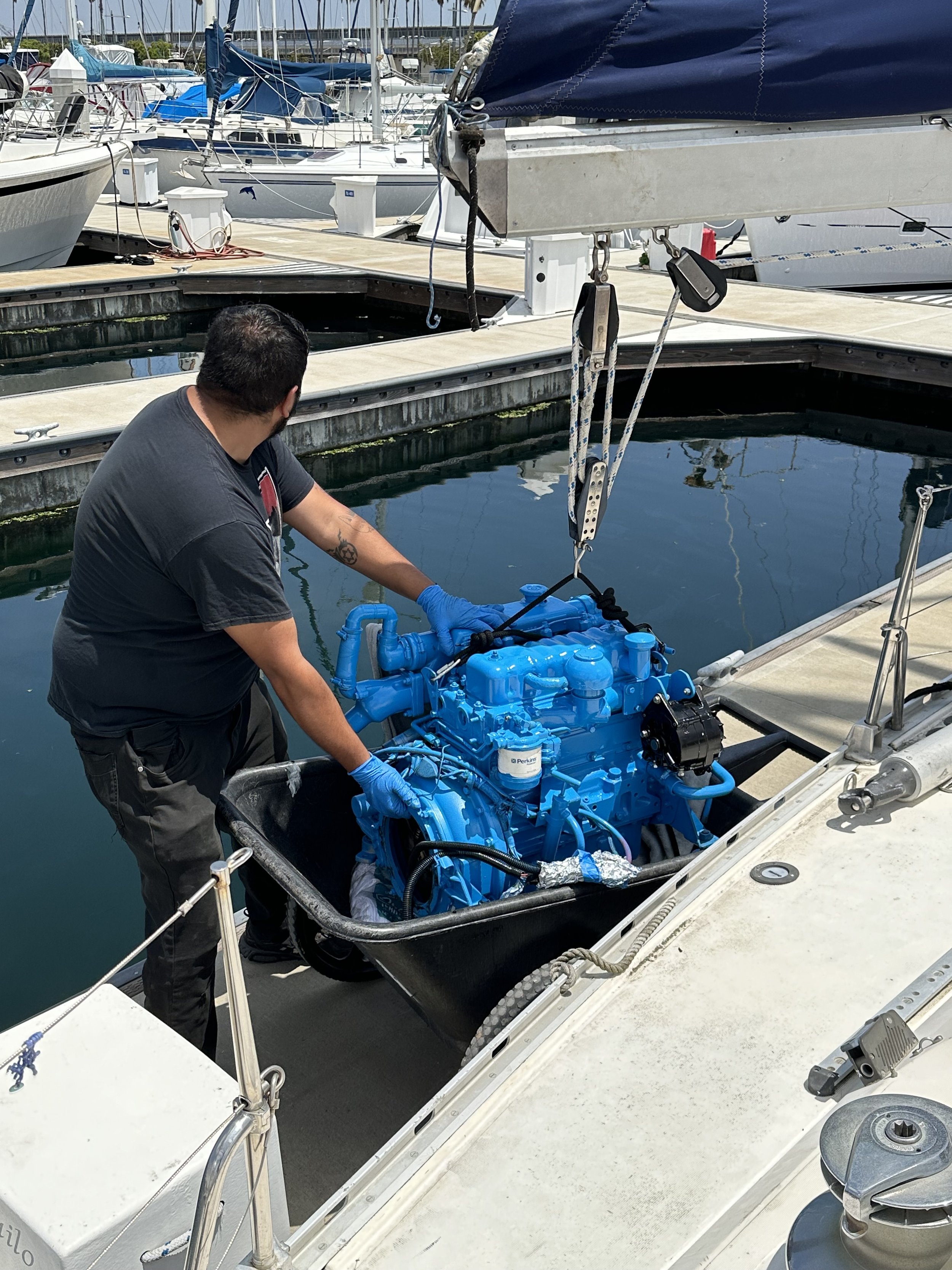 New engine is complete and ready to be installed. Ask me if I wasn’t just little nervous about them using my boom to hoist the motor into my engine bay.