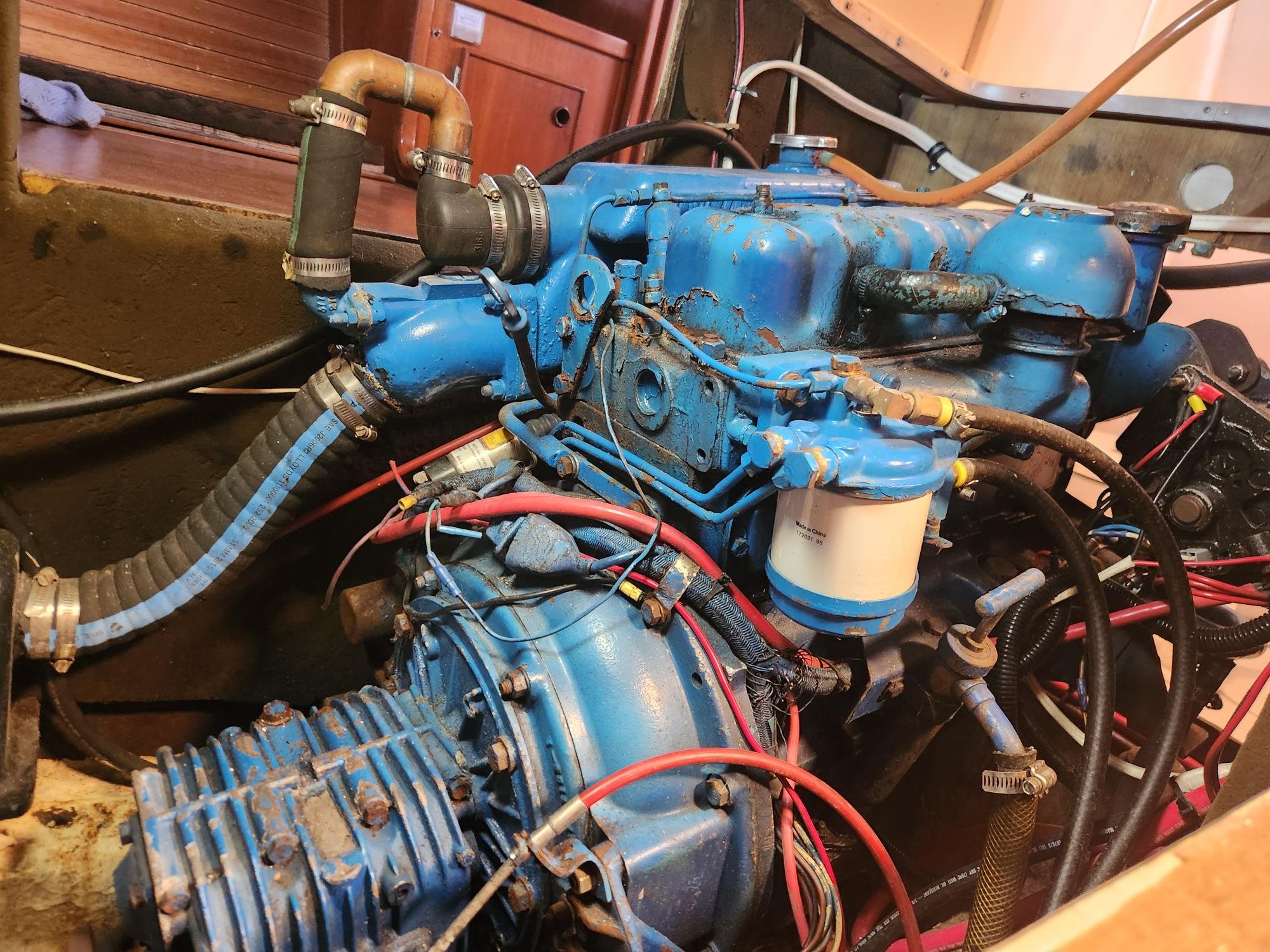 The old engine, after failing its survey, having low compression on 3 of the 4 cylinders. Poor thing was not well cared for.