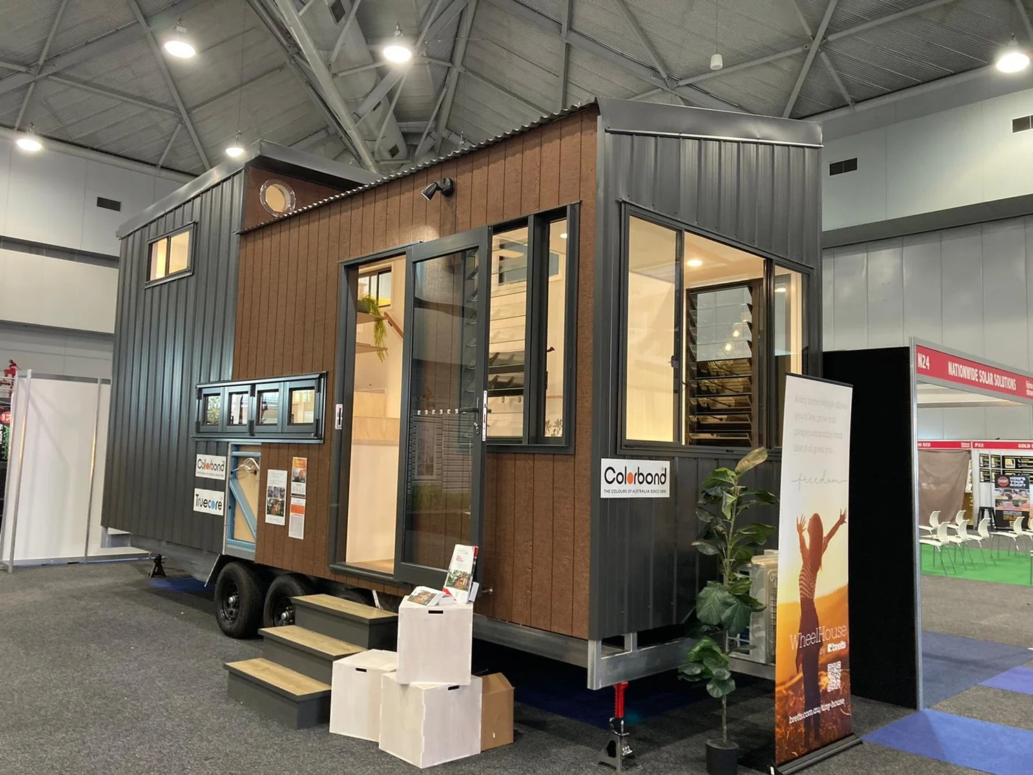 Brett's tiny home exterior at the home show