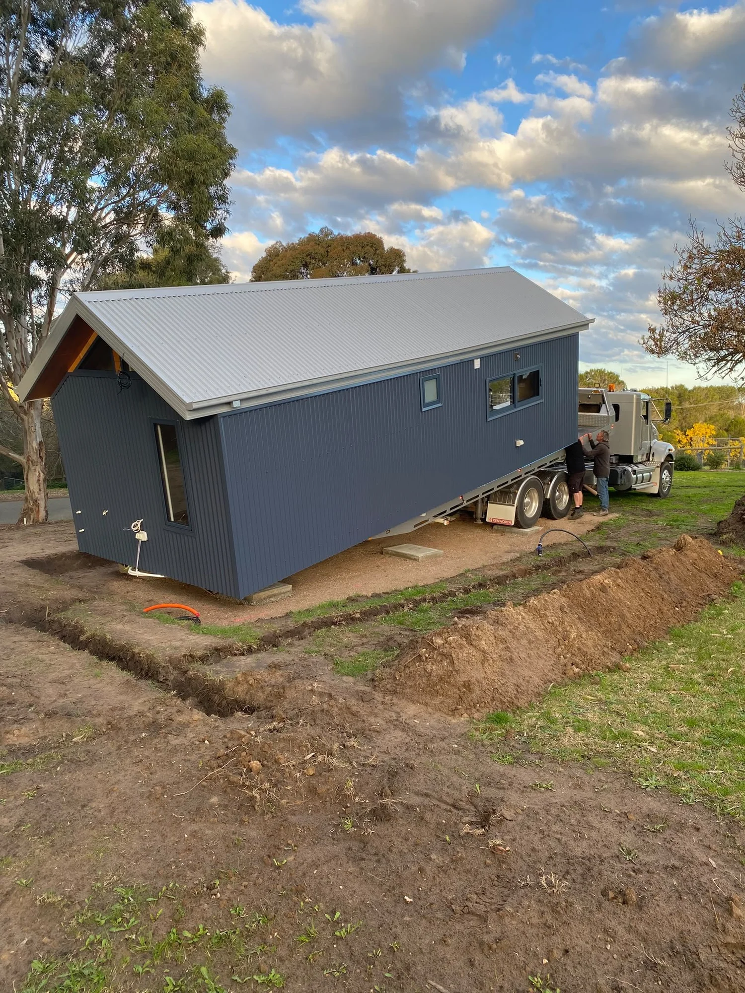 Omeo tiny home set down on site
