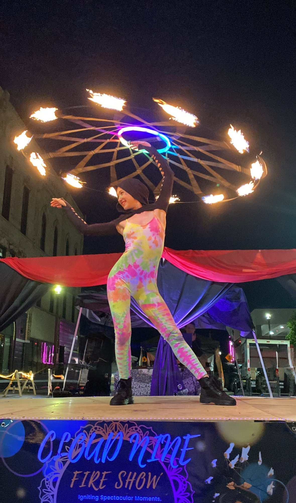 Fire Sunwheel - Cloud Nine Fire Show