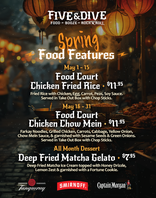 MENU — Five & Dive Restaurant and Bar