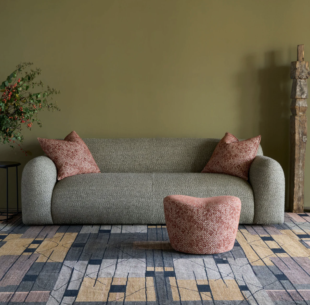 Designer sourced custom sofa by Cisco Furniture featuring performance upholstery and a relaxed, sculptural silhouette.