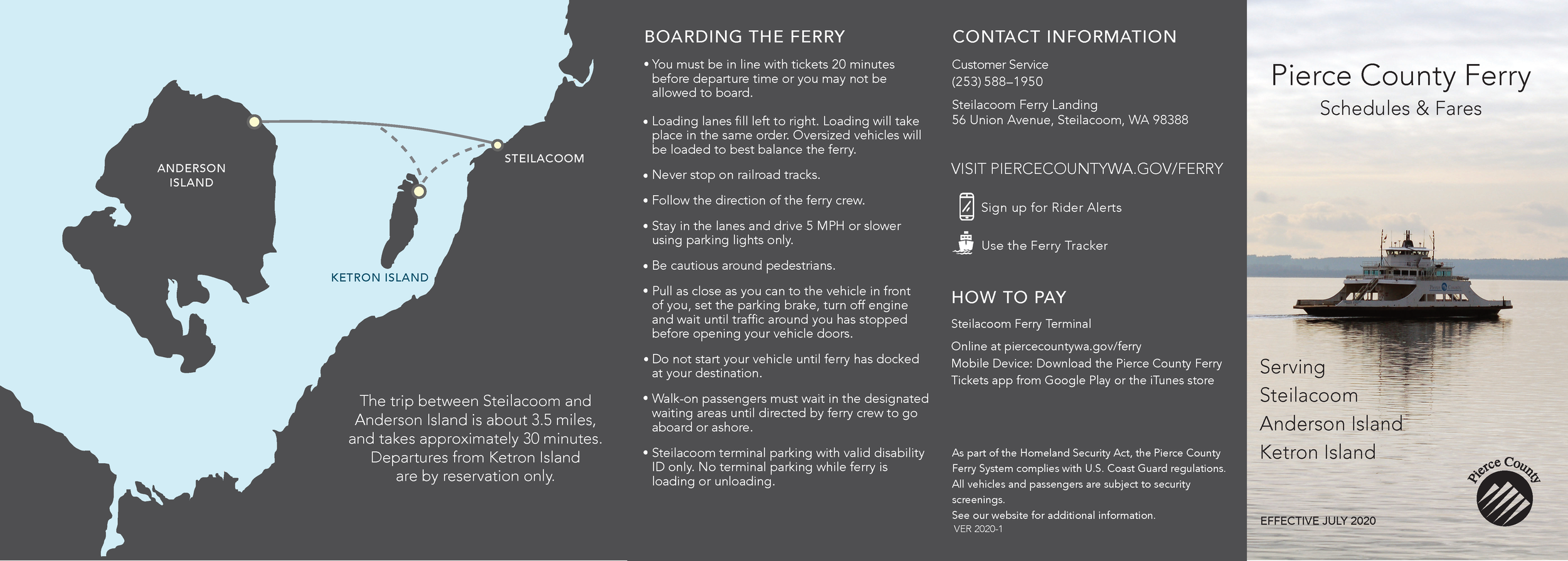 Steilacoom Ferry Terminal - Ferry Schedule Brochure